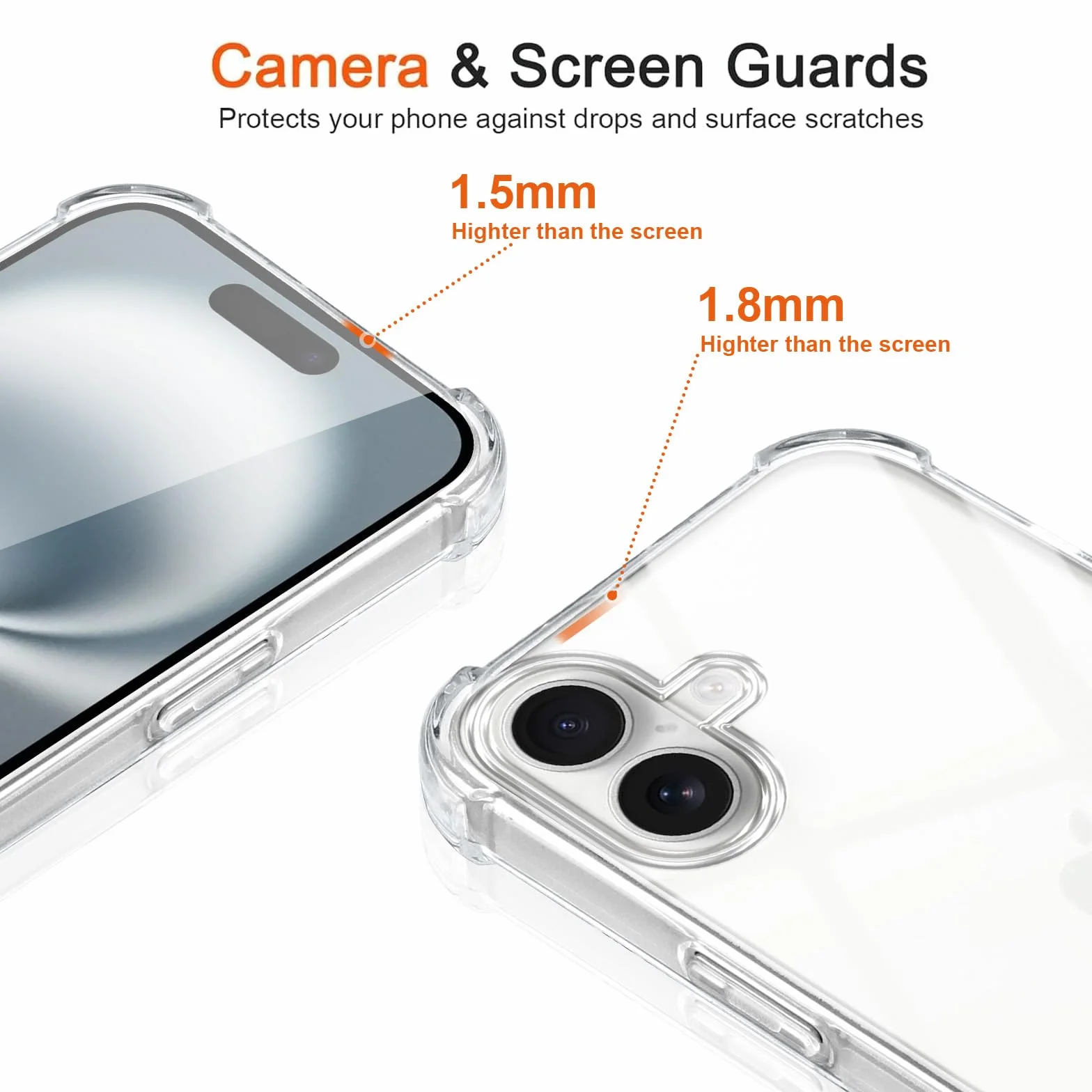 Coiwxmoi Etui ze sznurkiem do iPhone 17, regulowany obroża, etui na telefon komórkowy, przezroczyste, bardzo miękkie, silikonowe TPU, odporne na wstrząsy etui ochronne do iPhone 17 6,3", czarne