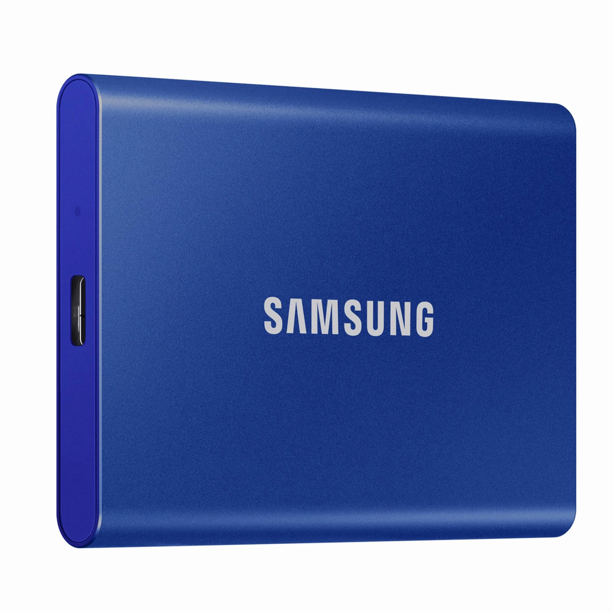 Przenośny dysk SSD Samsung T7, 2 TB, USB 3.2 Gen 2, odczyt 1050 MB/s, zapis 1000 MB/s, zewnętrzny SSD do iPhone'a 15+, komputerów Mac i PC, smartfonów i konsol do gier, niebieski, MU-PC2T0H/WW