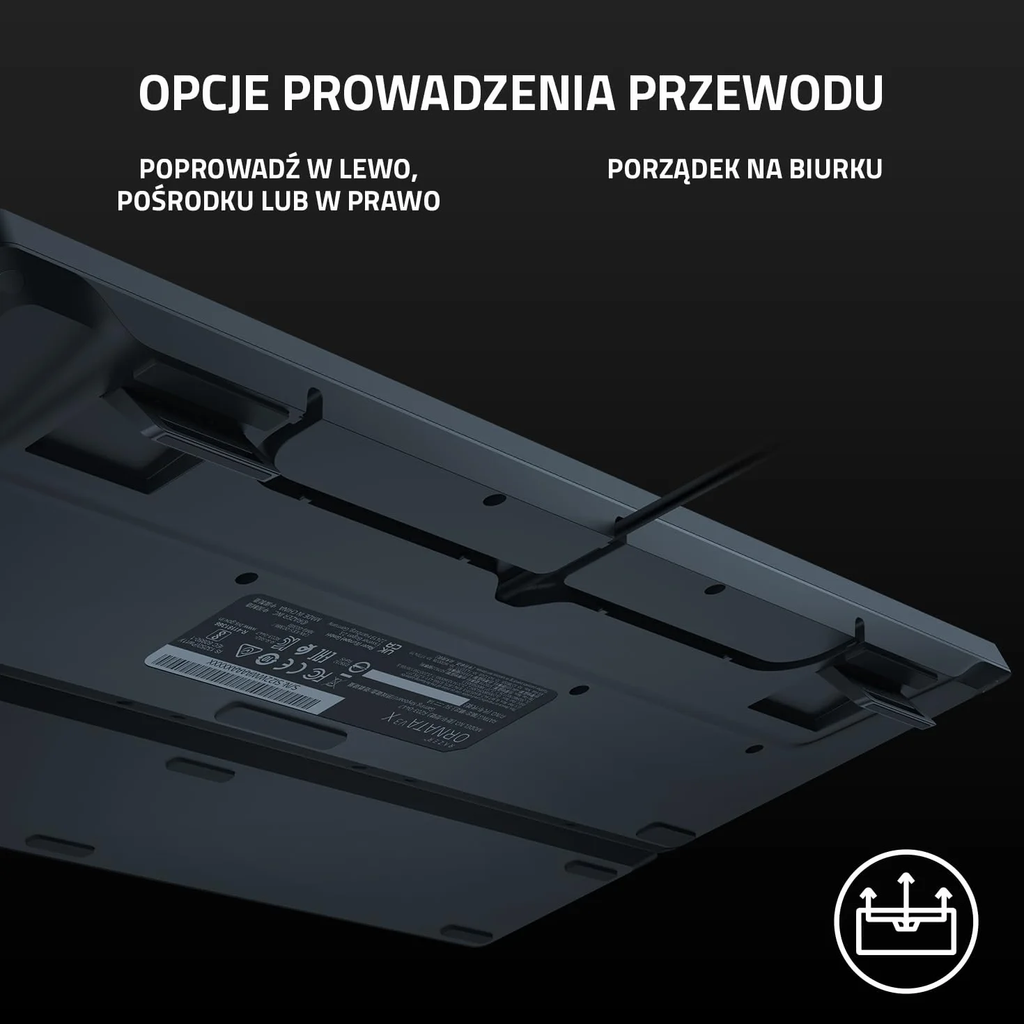 Razer Ornata V3 X - klawiatura do gier z płaską membraną mecha, przełączniki z membraną, ergonomiczne podparcie dłoni, klawisze z powłoką anty-UV) QWERTY US Layout | czarny