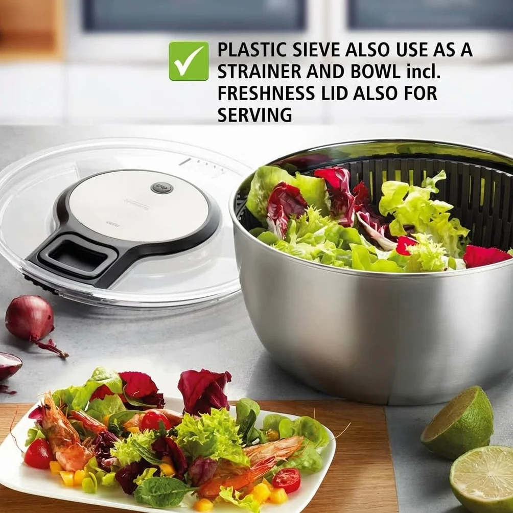 Gefu 28160 Speedwing Salad Spinner, plastik, srebrny