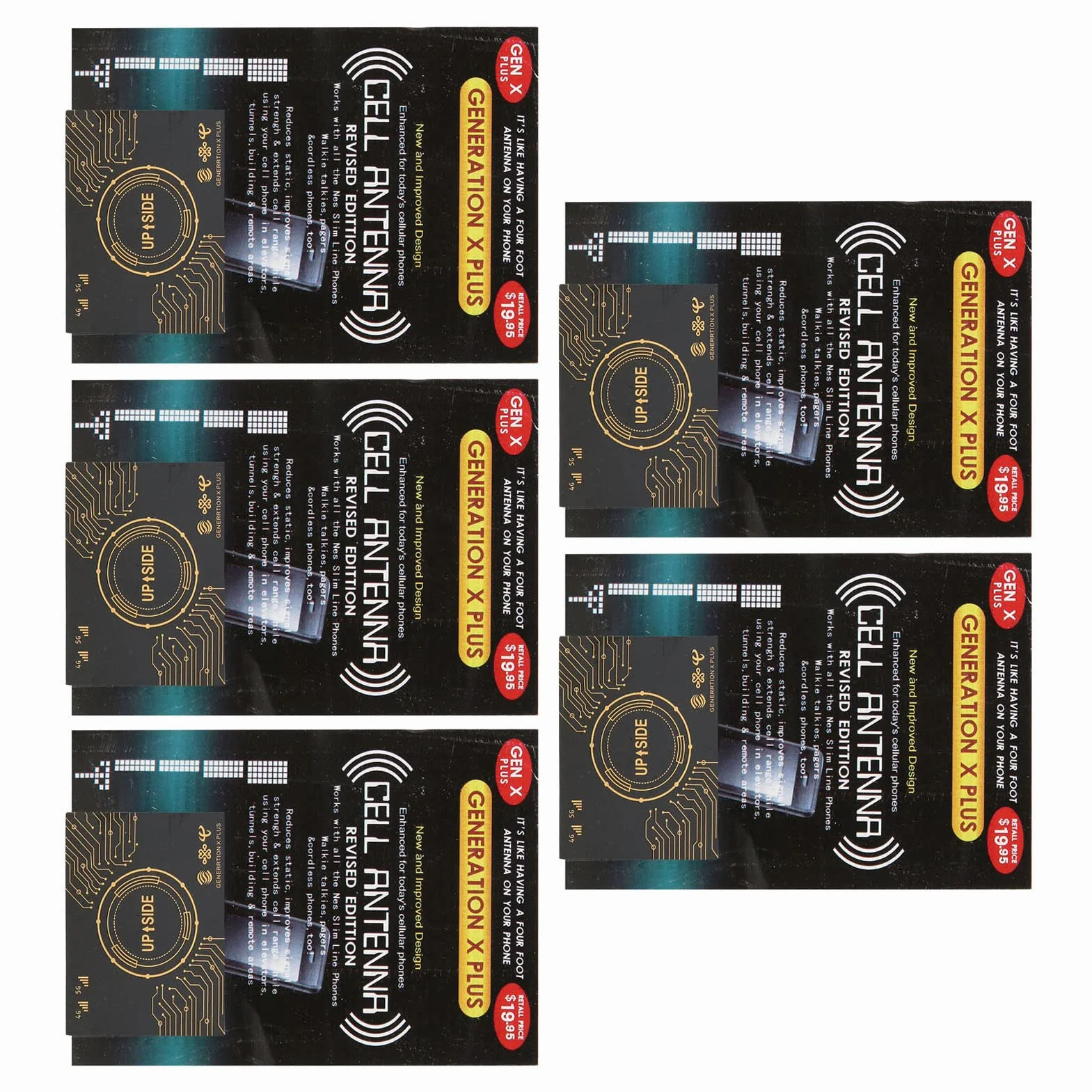 5 PCS Buzzers Naklejka Wzmacniająca sygnał, Samoprzylepny Telefon Wzmacniacz Sygnału Antenowego, Wzmacniacz Sygnału, do Dwukierunkowych Radiotelefonów, Pda's, Domofon,