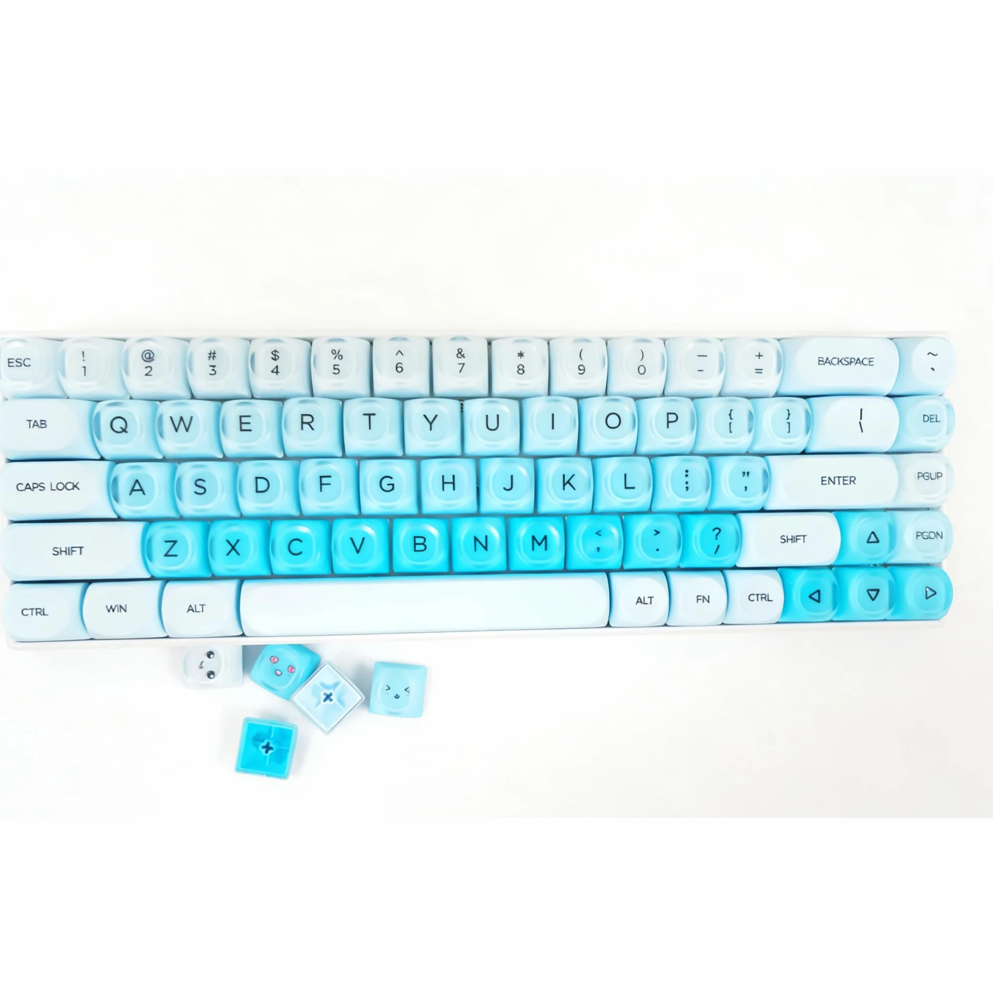 SOLIDEE Zestaw 132 Klawiszy PBT do Klawiatury Mechanicznej, Profil HOA, Double Shot Foundation Keycaps, Keycaps do Klawiatury Mechanicznej w Pudełku, Przełącznikami MX do Gier i Klawiatur(SkyBlue)