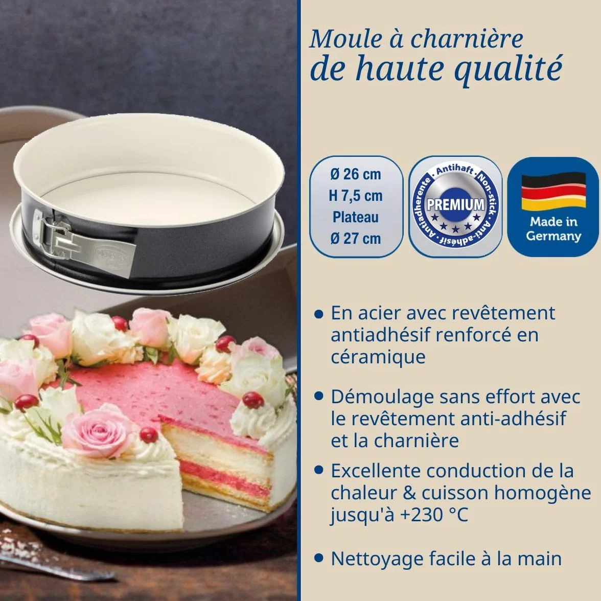 Dr. Oetker Back-Trend Okrągła Tortownica z obrzeżem 26 cm