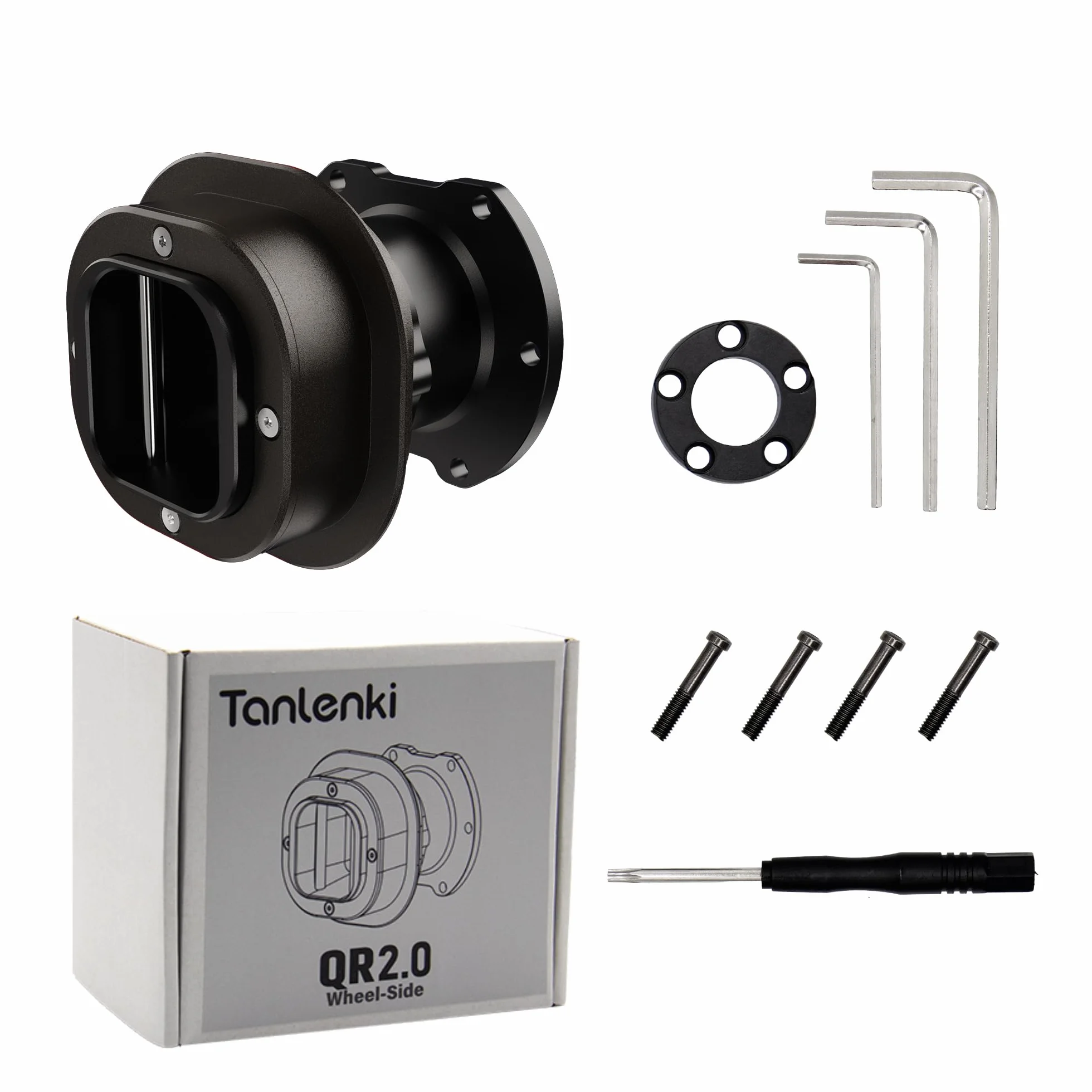 QR2 Racing Wheel-Side dostosowane do Fanatec Racing Wheel QR2 Pro Quick Release, stabilna konstrukcja, obróbka CNC i anodowana czerń