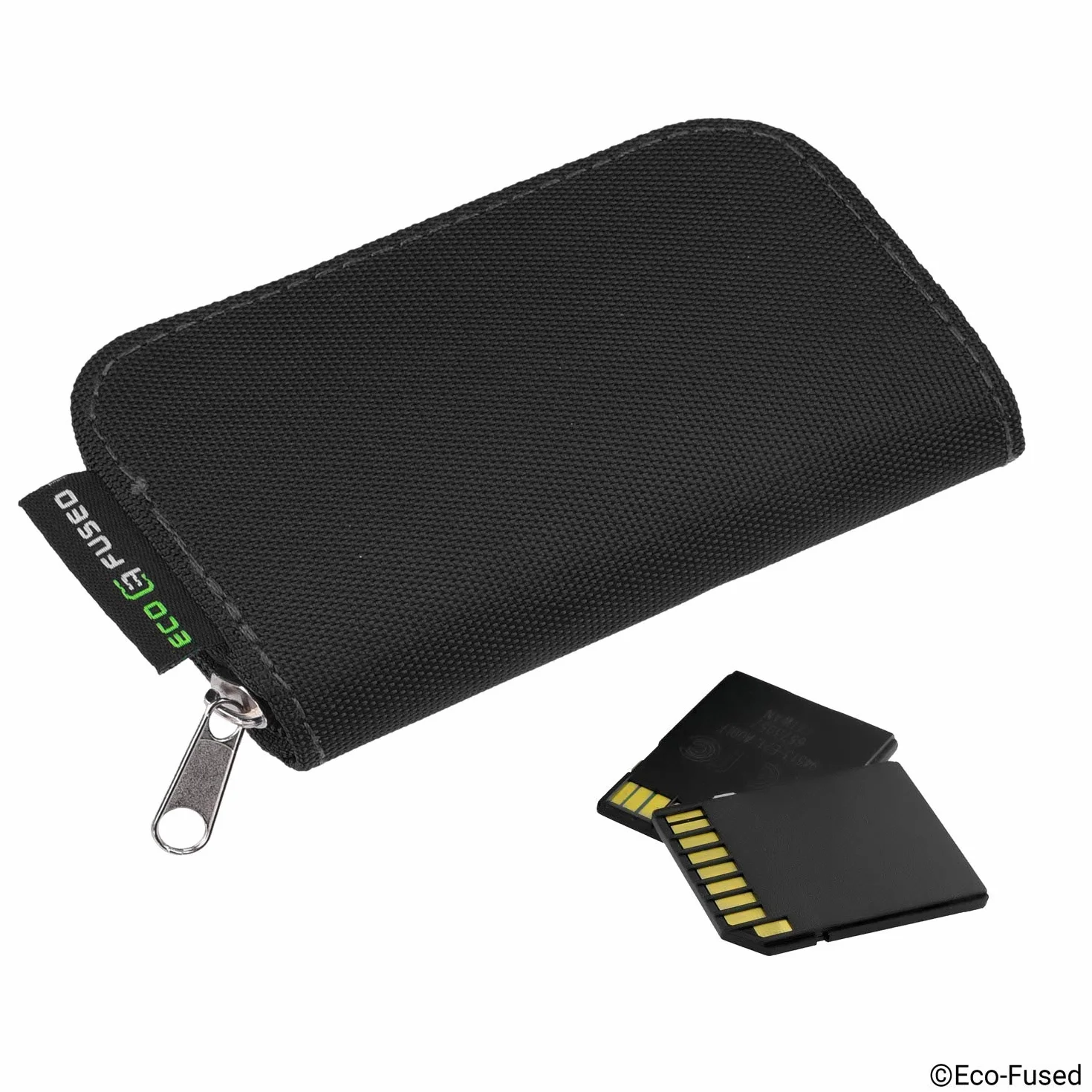 Eco-Fused Etui do przenoszenia kart pamięci - nadaje się do kart SDHC i SD - 8 stron i 22 przegródki - ściereczka do czyszczenia z mikrofibry w zestawie - 2 opakowania - 44 gniazda, szary i czarny