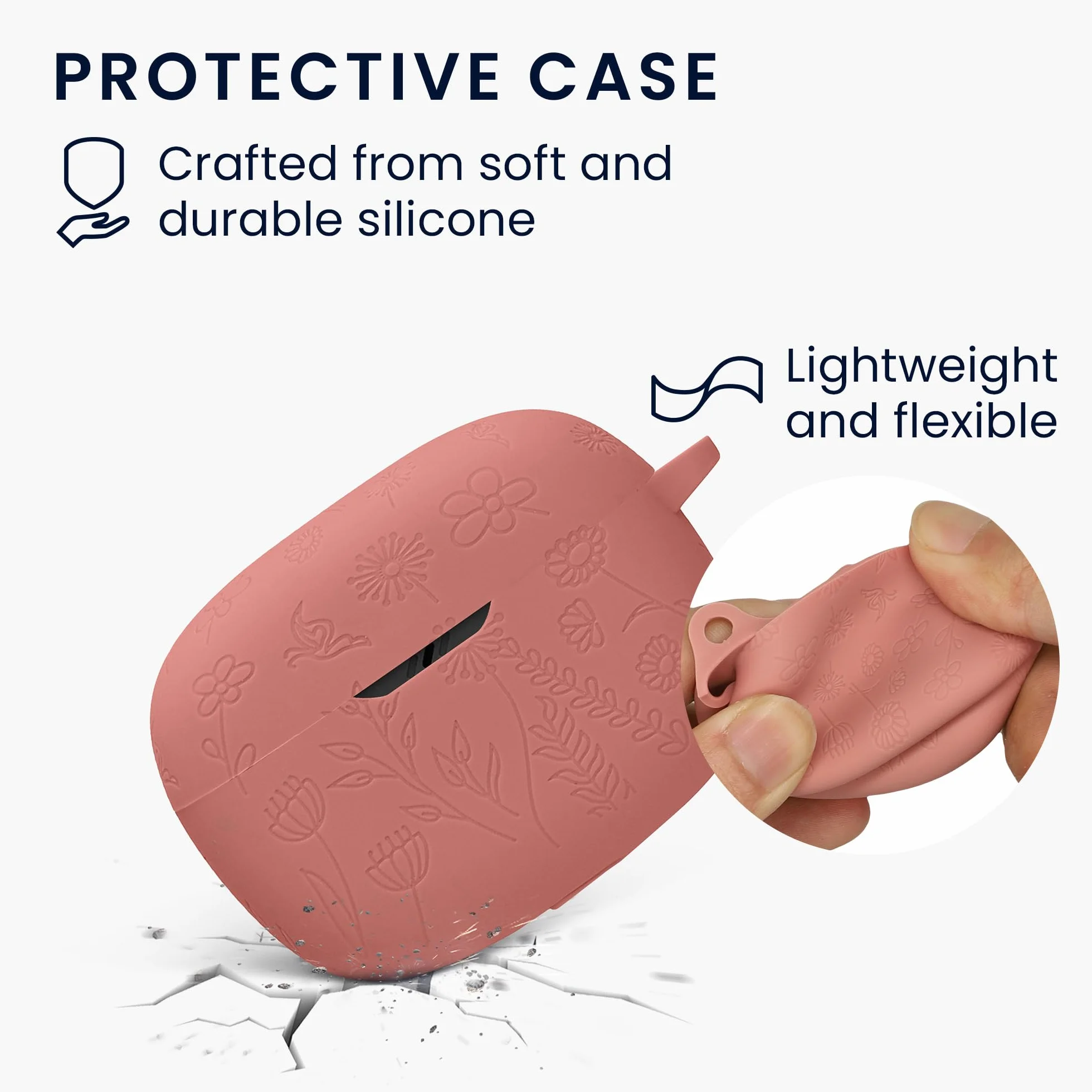 kwmobile Etui na słuchawki kompatybilne z JBL Wave Beam/Beam 2 / Wave 200TWS - Silikonowe etui ochronne - Ciemnoróżowy