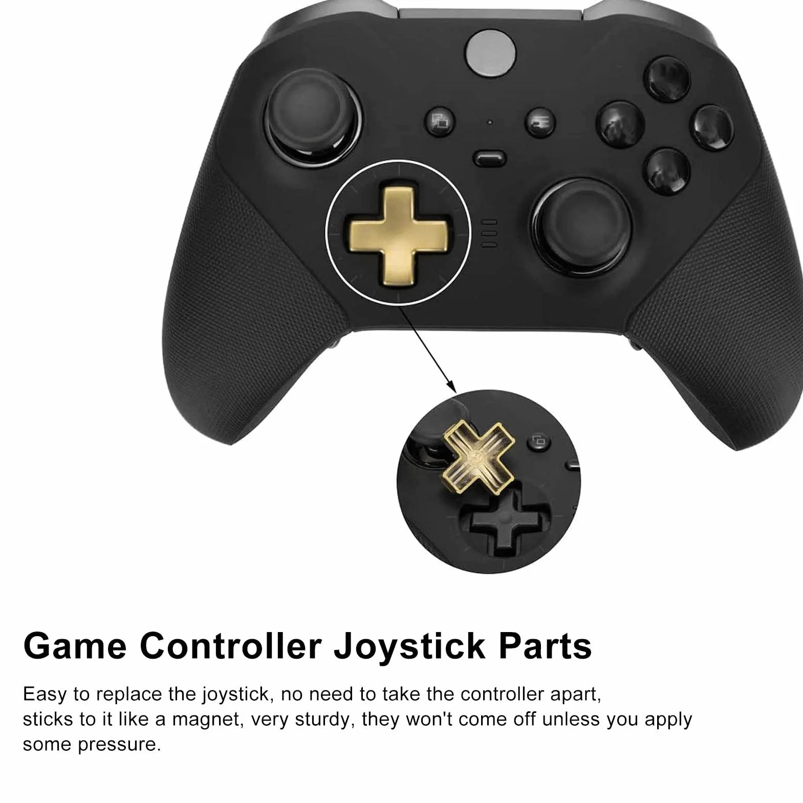 Metalowy Joystick do Series 2, Zapasowe łopatki D Pads Części Kontrolera Gier Akcesoria do One Series 2