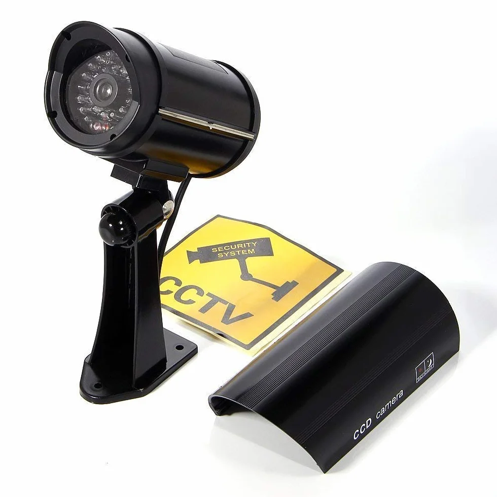 BG Outdoor Indoor Fake Dummy Imitacja CCTV Security Camera W/migające światło migające światło kształt czarny