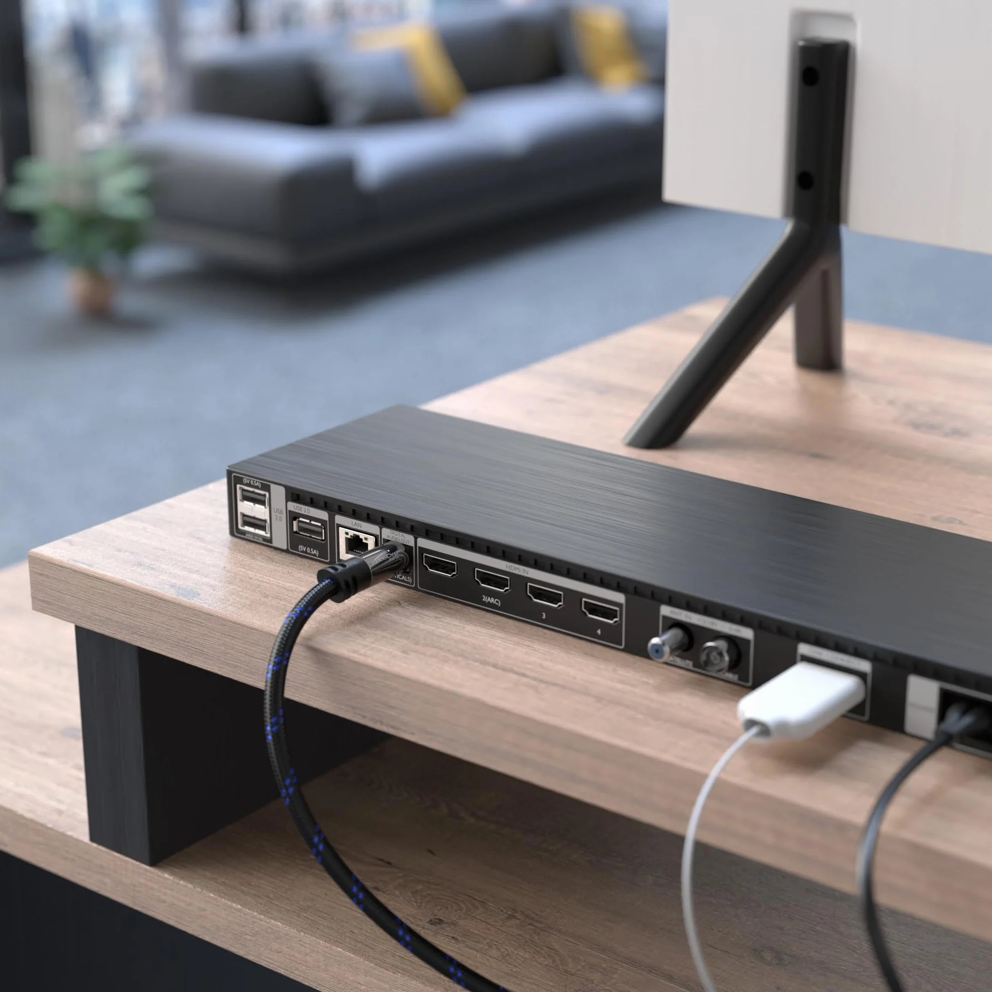 KabelDirekt – Optyczny kabel audio z 0% stratą sygnału – 2 m – Kabel TOSLINK w oplocie nylonowym (S/PDIF, światłowodowy do kina domowego, wzmacniaczy, Gaming, PS4/Xbox)