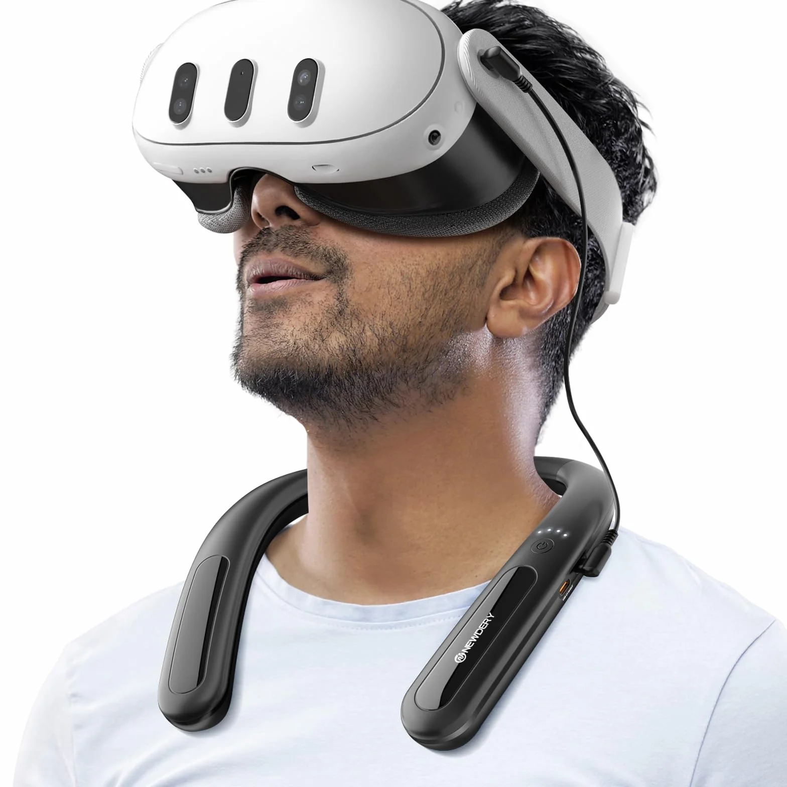 NEWDERY Zestaw akumulatorów do Oculus Quest 3, 1000 mAh Power Bank zapewnia dodatkowy czas odtwarzania 6-8H, szybkie ładowanie PD do Meta Quest 3/2 / 1 / Pro, Pico 4/4 Pro, HTC Vive, PSVR 2