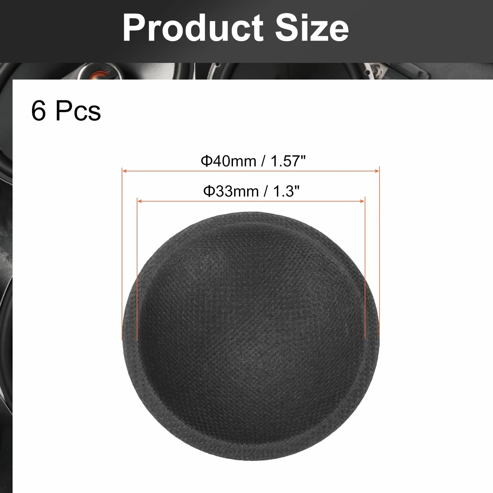 QUARKZMAN 6 sztuk zatyczek przeciwpyłowych do głośników 40 mm/1,6" średnica zewnętrzna kopuła papierowa nasadka na cewkę subwoofera osłona na głośnik dekoracja akcesoria do naprawy