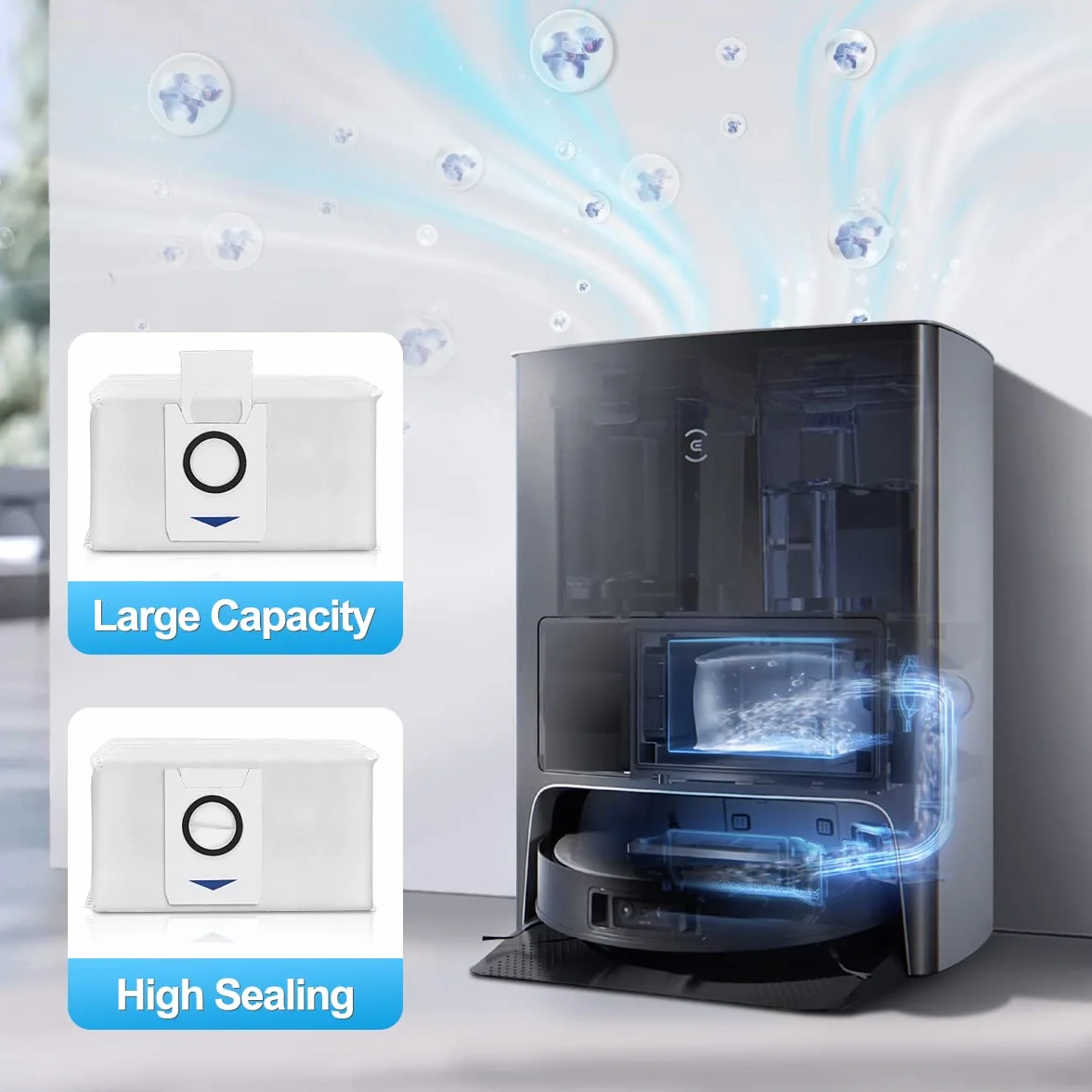 Zestaw akcesoriów do ECOVACS DEEBOT X1 Omni, części zamienne, worek na kurz, szczotka główna, filtr drobnego kurzu, szczotki boczne i podkładki do wycierania do Ecovacs Deebot X1e Omni