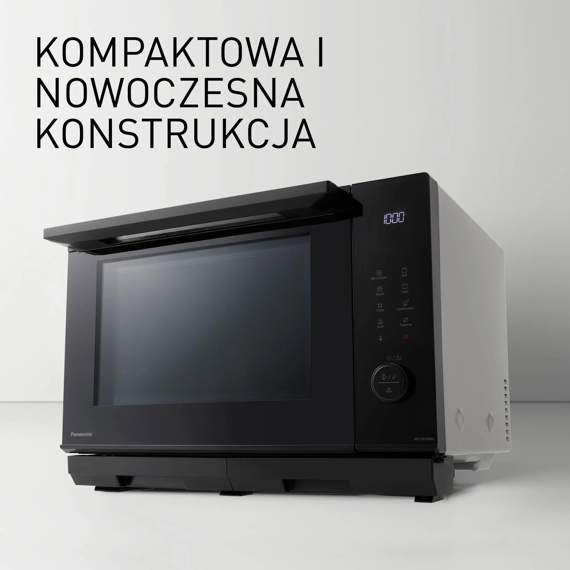 Panasonic NN-DS59N parowa kuchenka wielofunkcyjna 4w1 (technologia inwerterowa, 27l, para o mocy 1100W, grill kwarcowy 1350W, funkcja piekarnika), srebrna