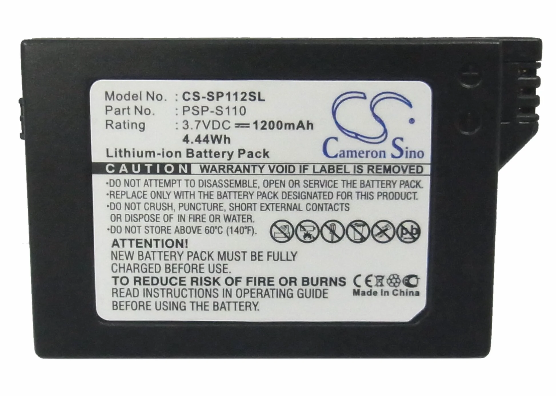 Cameron Sino akumulator do Sony Lite, PSP 2th, PSP-2000, PSP-3000, PSP-3001, PSP-3004, PSP-3008, Silm PN:Sony PSP-S110 1200mAh / 4.44Wh
