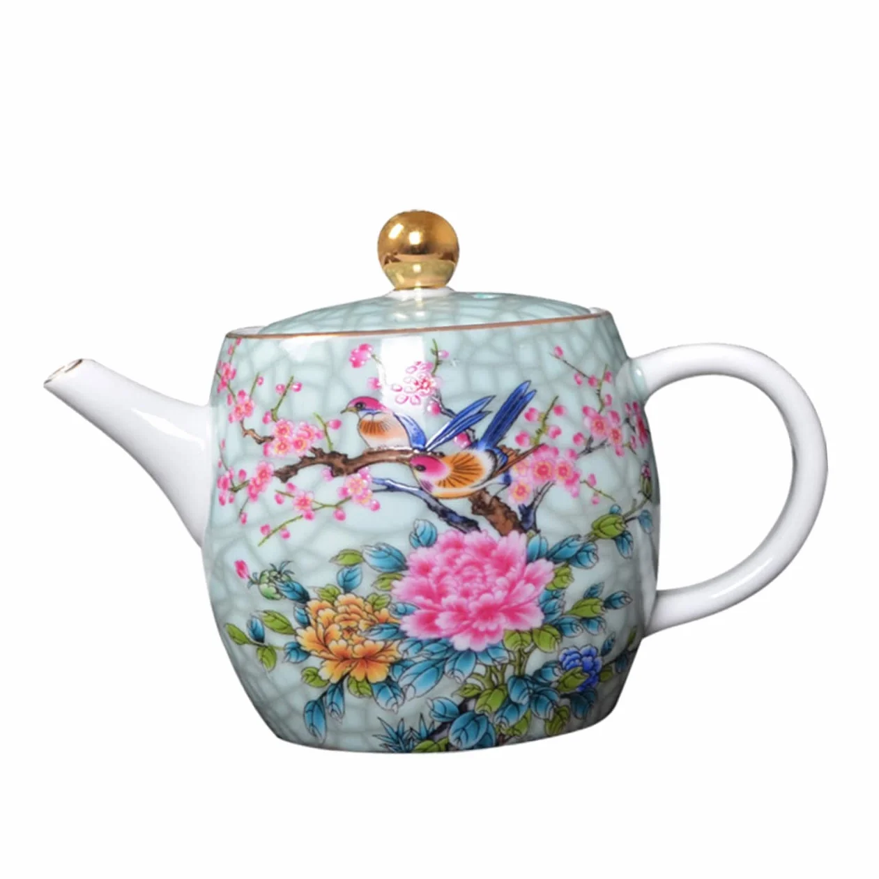 Cabilock 1kawałek Czajniczek Ceramiczny Ręcznie Malowanym Wzorem Kwiatów Idealny Do Serwowania Herbaty Odporny Wysoką Niską Temperaturę Doskonały Spotkania Domu Biurze