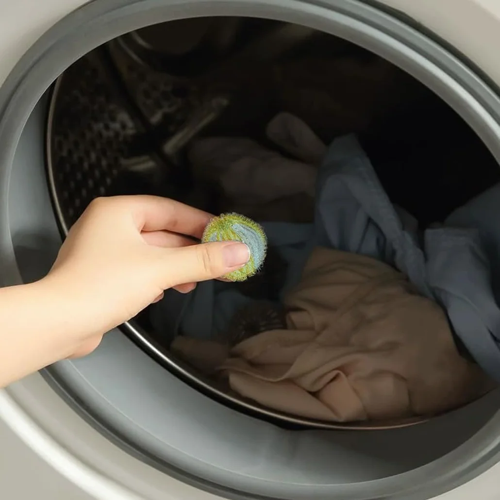 Voarge 12 sztuk pralek do usuwania sierści zwierząt, żółte kulki wielokrotnego użytku, piłki do prania, do domu, sypialni, hostelu