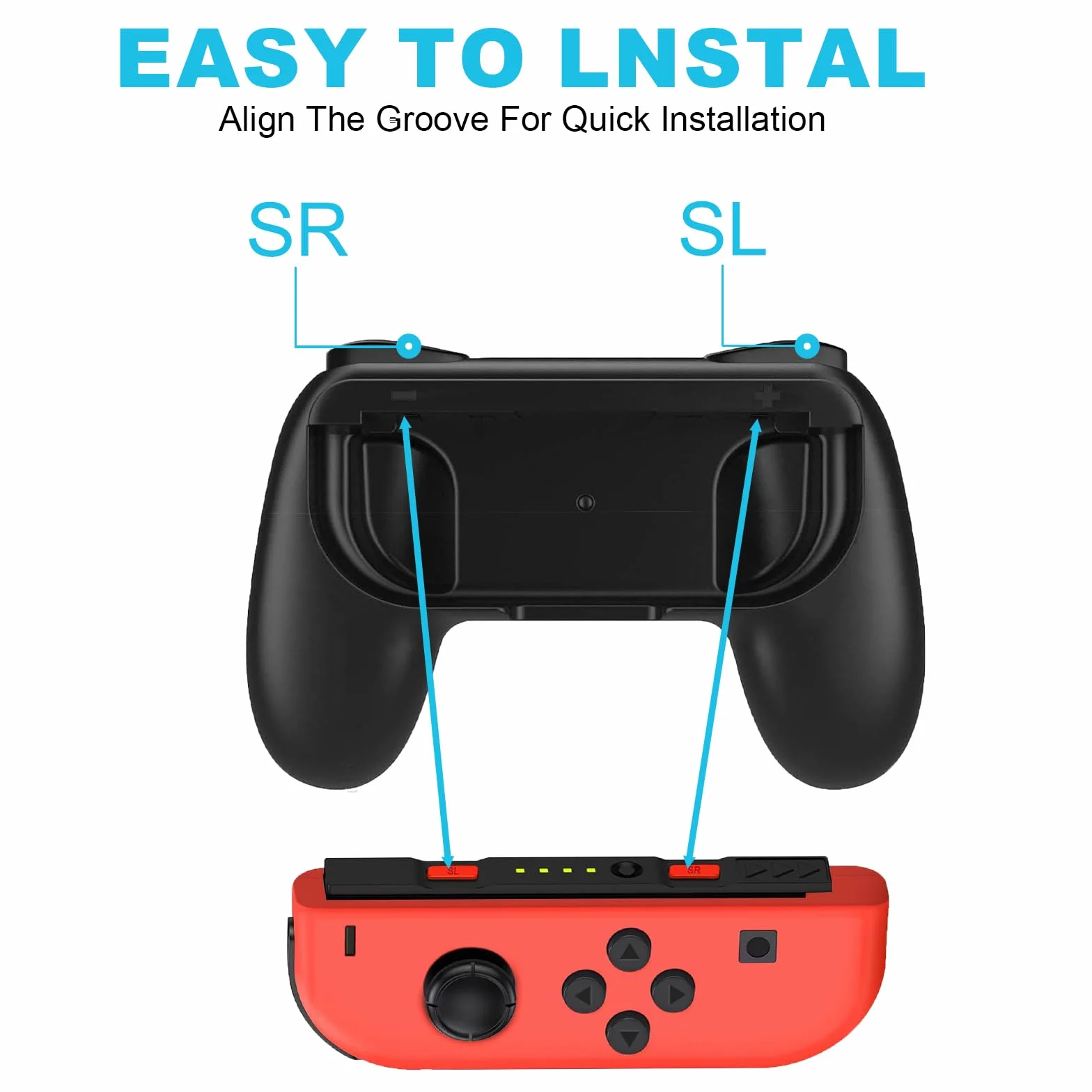 Zorplex 4 Sztuki Uchwyt Kompatybilny z Nintendo Switch, Joy Con Kontrolera Gier Accessories, Uchwytów do Switch OLED Model , ABS Ergonomiczna Konstrukcja
