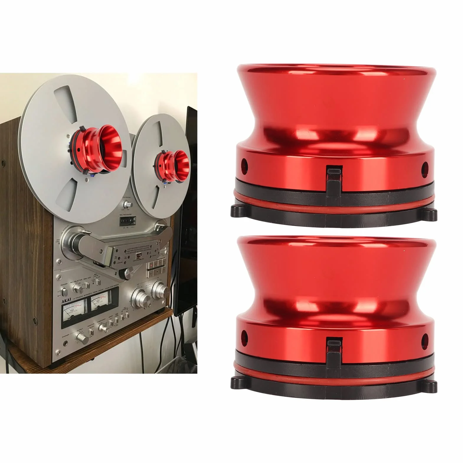1 para Adapterów Piast Nab, 10-calowe Magnetofony Szpulowe Nab Adaptery Piast Szpulowych do Studer , do Akai, do Aluminium Nab Hub (Czerwony)