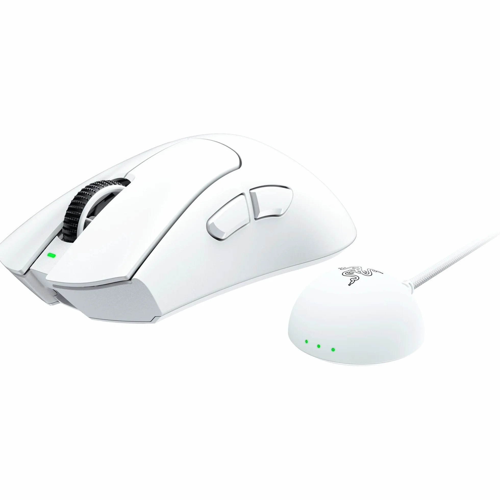 Razer DeathAdder V4 Pro bezprzewodowa mysz ergonomiczna 57 g 2,4 GHz Hyperspeed Focus Pro 45K 8K Hz Polling przełączniki optyczne Gen-4 Biały