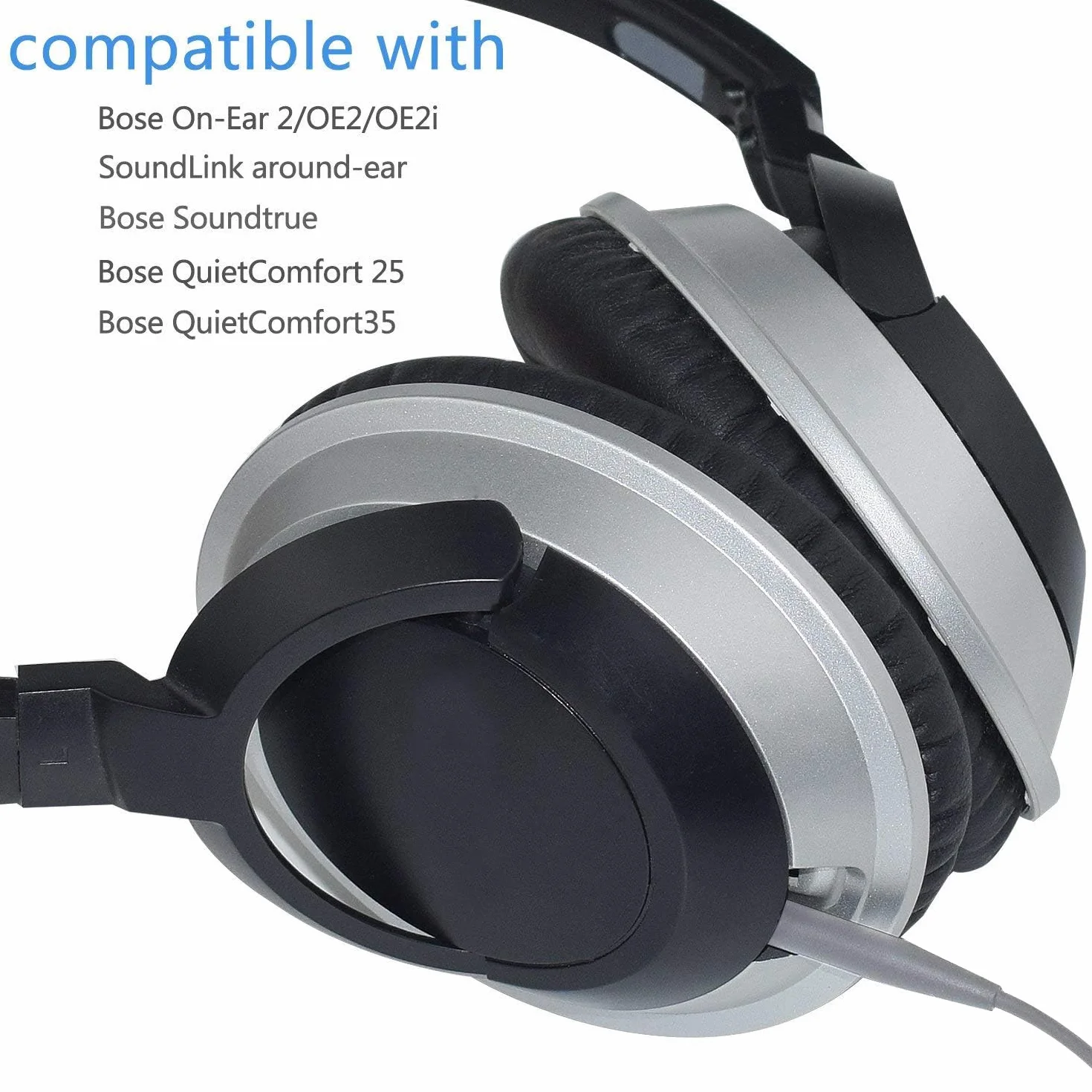 zamiennik kabla stereo jack do słuchawek Bose oe2/oe2i/AE2/QC25 QC35, wtyczka 3,5 mm - 2,5 mm (szary)