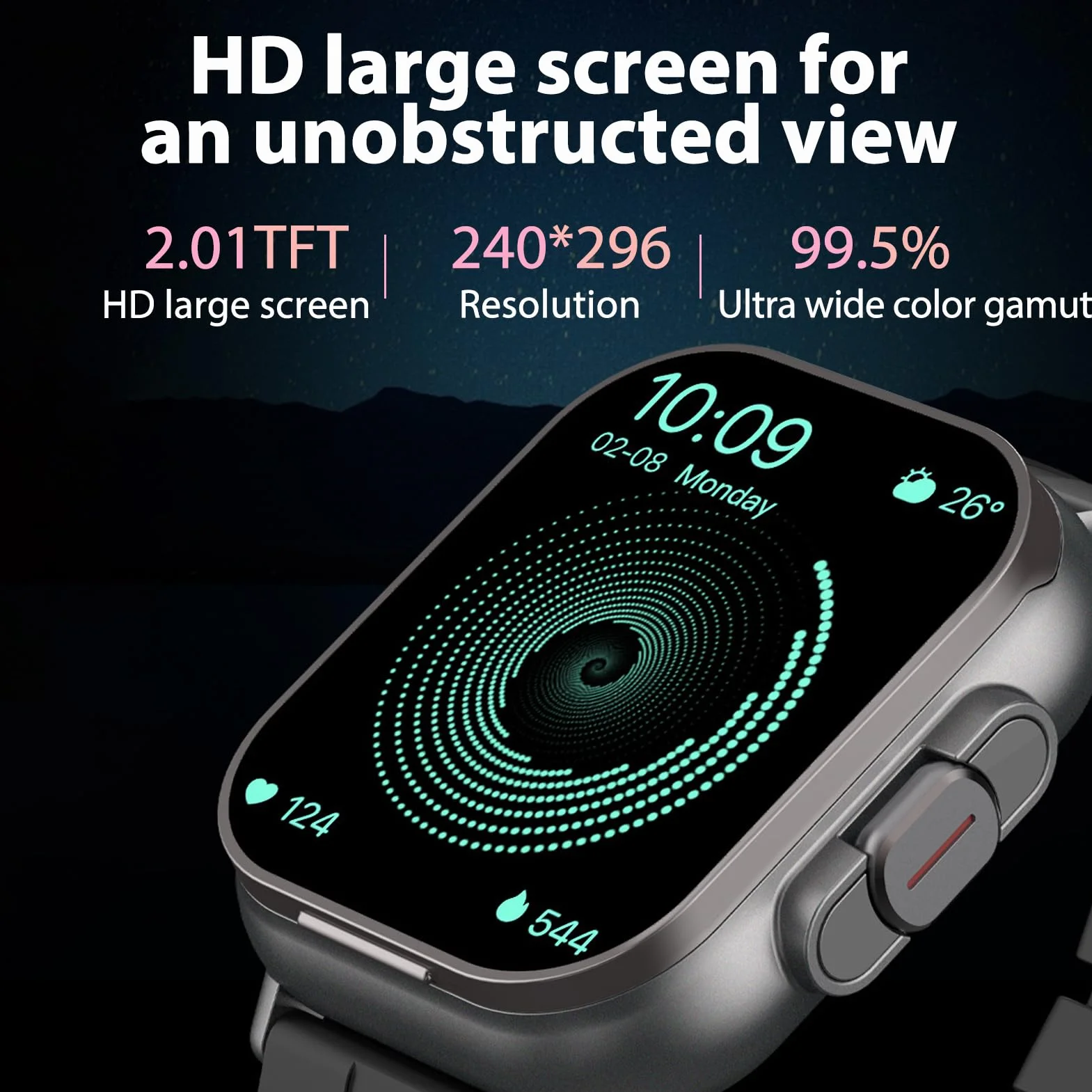 Inteligentny Zegarek ze Słuchawkami, Bezprzewodowy Zestaw Słuchawkowy Smartwatch 2 w 1 z Silikonowym Paskiem i Ekranem o Przekątnej 2,01 Cala, Zegarek z Trackerem Fitness dla IOS