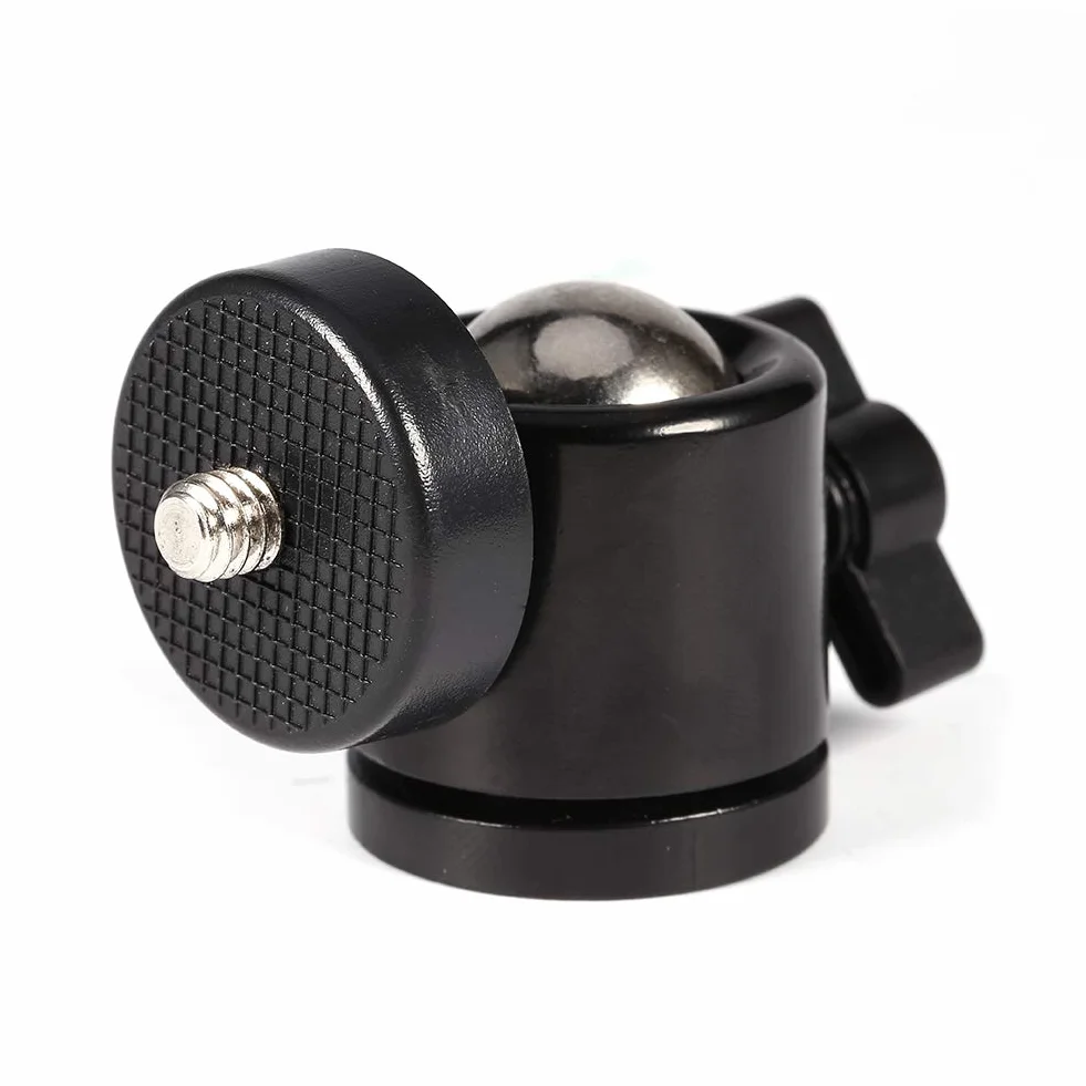 Głowica kulowa 360 stopni, Mini uchwyt kulowy 360° do statywu do aparatu 1/4 cala i 3/8" Flash Support