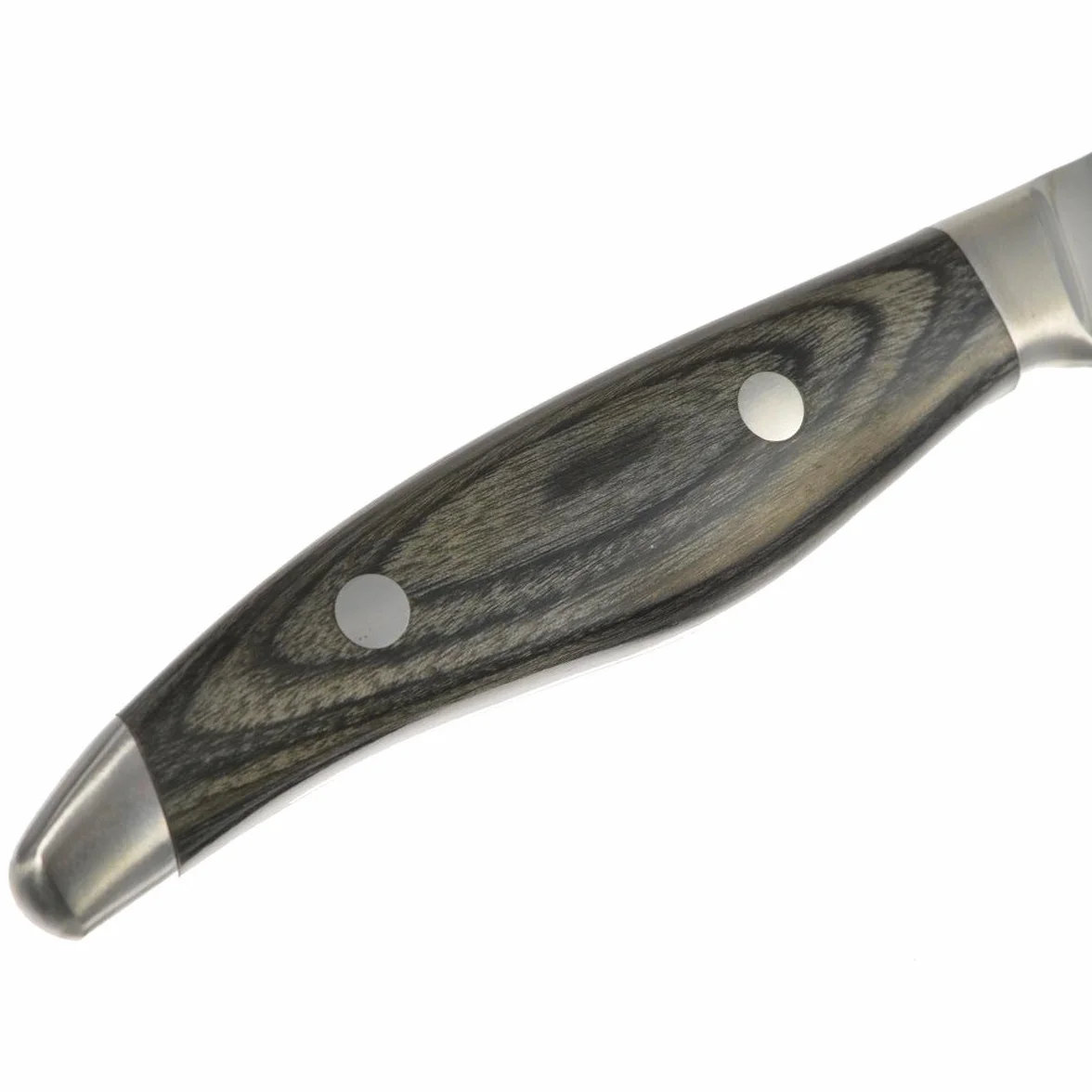KAI Shun Nagare nóż do szynki o długości 23 cm, 72 warstwy stali damasceńskiej VG 2 i VG 10, ostrze Dual-Core, drewno Pakka, szaro-czarne, ręcznie wykonane w Japonii, kuty nóż do mięsa