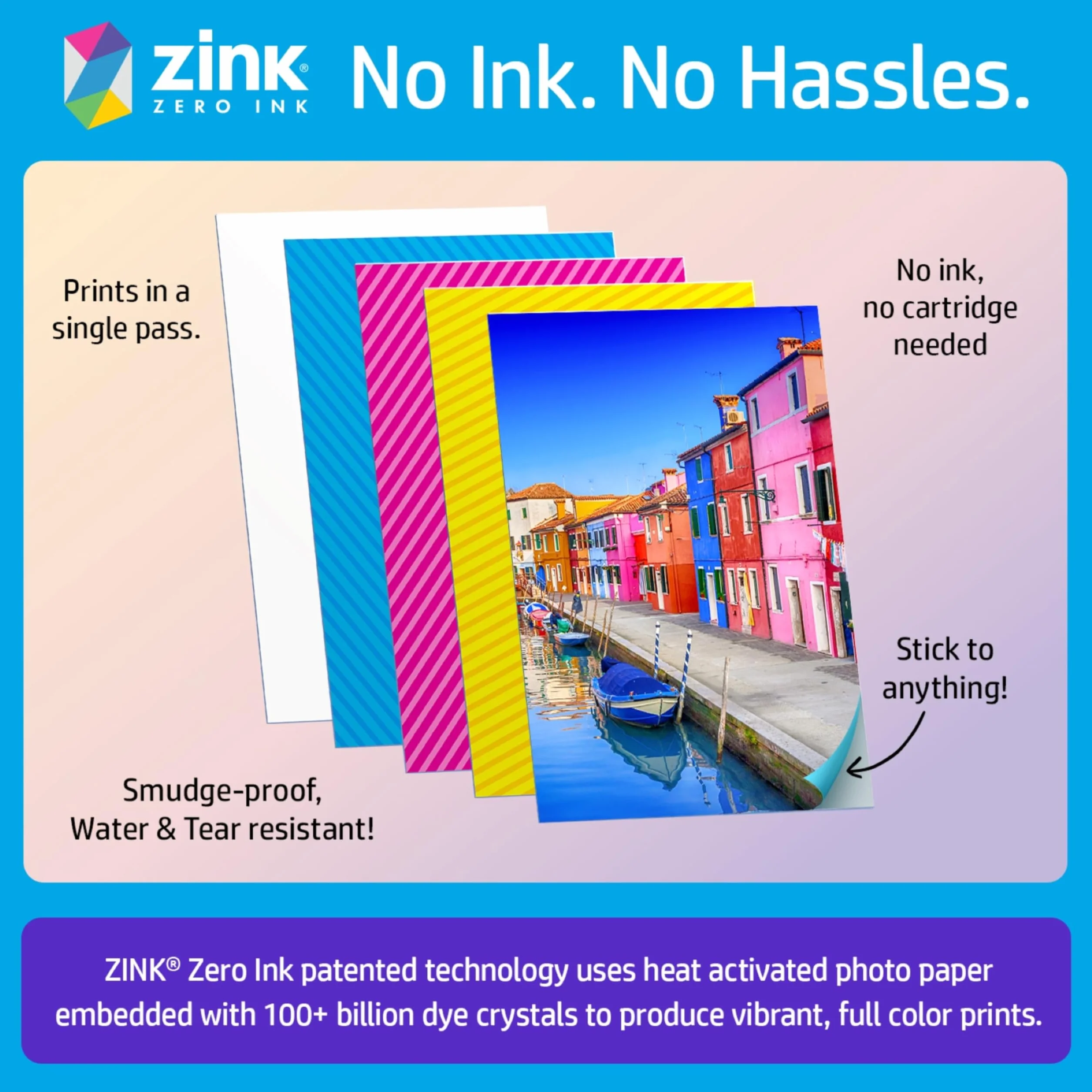 HP Sprocket przenośna drukarka fotograficzna, 5,1 x 7,6 cm, biały
