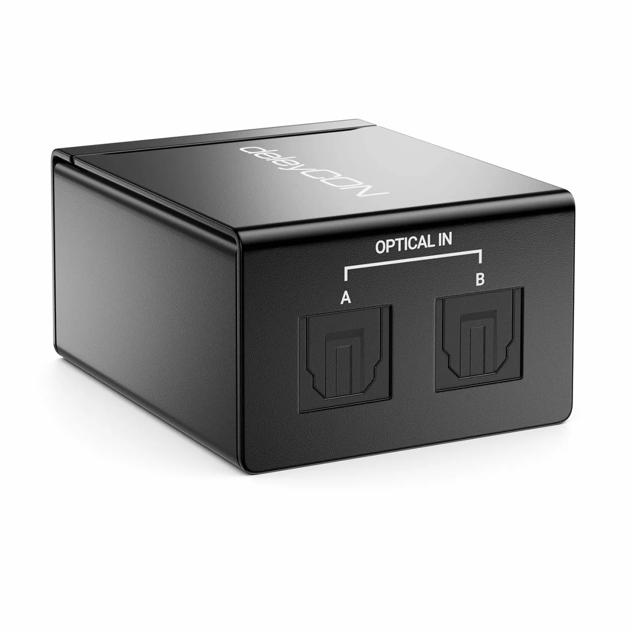 deleyCON Toslink 2x1 Switch SPDIF Audio Manual Switch Splitter (2x IN / 1x OUT) Optyczny TOSLINK - wykonany z metalu