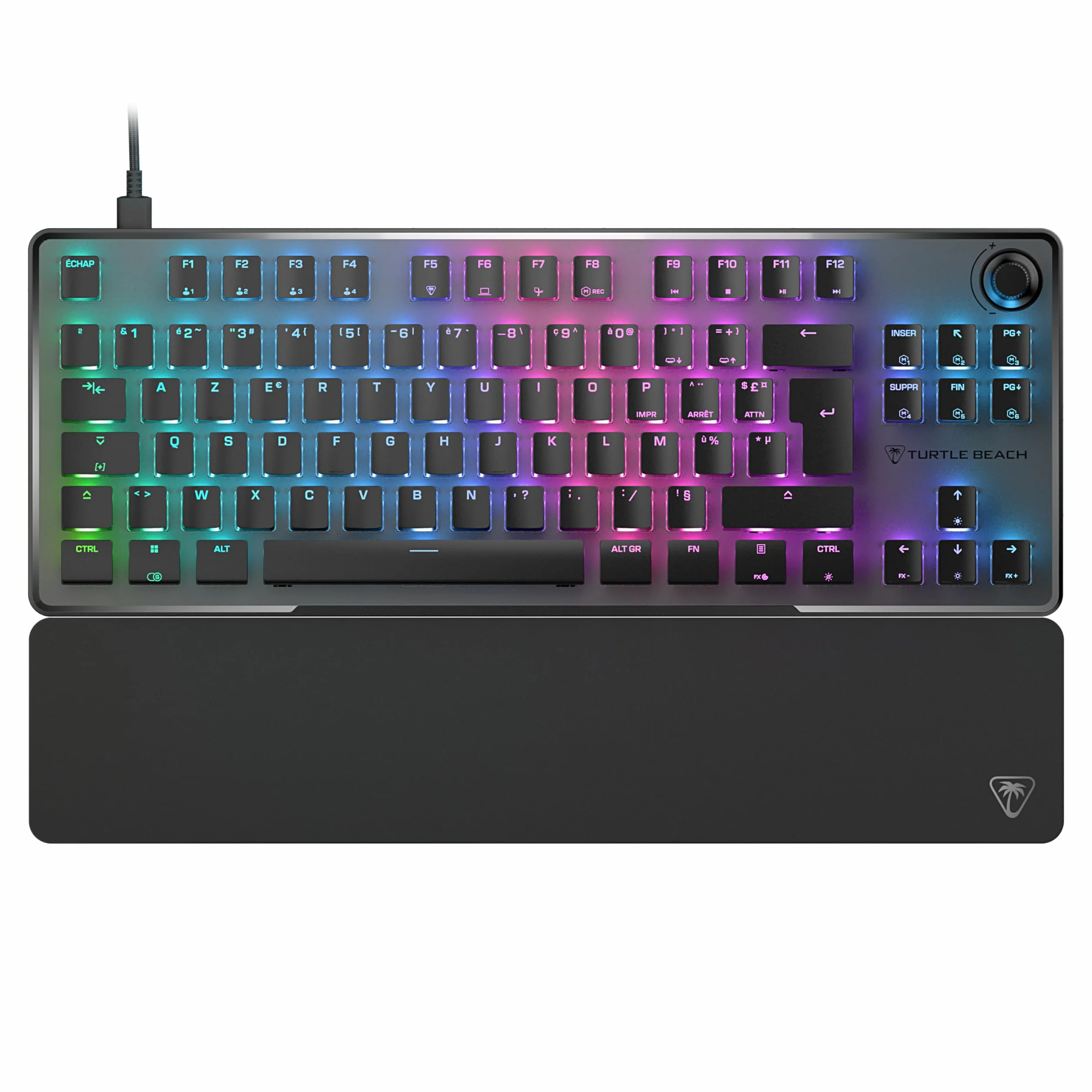 Turtle Beach Vulcan II TKL Pro – magnetyczna klawiatura do gier RGB, analogowy przełącznik z efektem hali, przyciski medialne, podkładka pod nadgarstki, aluminiowa pokrywa