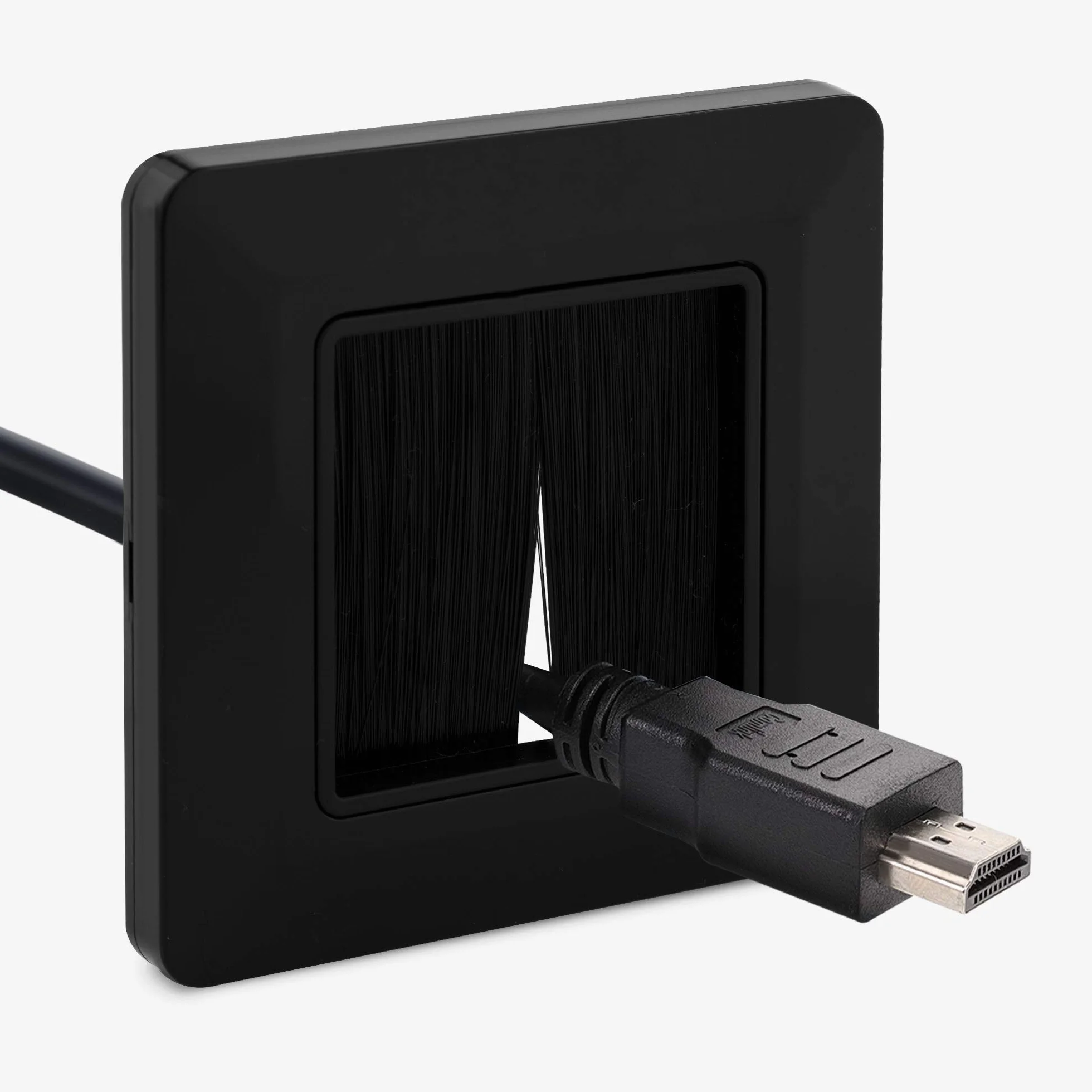 kwmobile Płyta ścienna Szczotka - Zestaw 2 x Przejściówka na kable Wyjście audio - Gniazdo podtynkowe do HDMI Hi-FI HDMI TV
