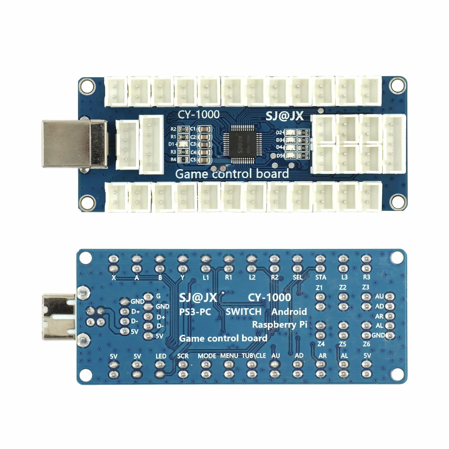 SJ@JX Arcade Game USB Encoder Board Macro Command Zero Delay Gamepad Button Joystick Controller for Nintendo Switch PC PS3 Raspberry Pi