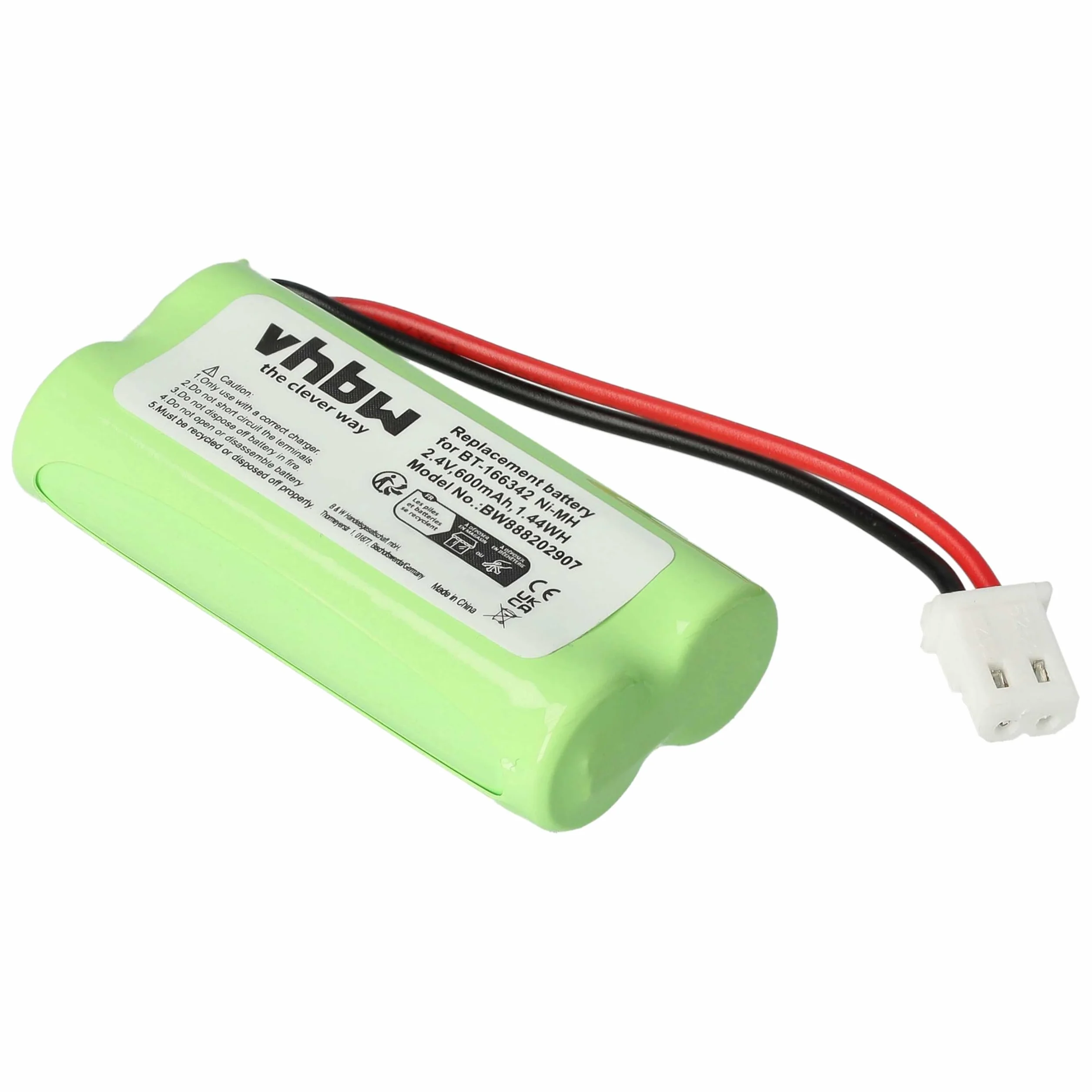 vhbw Akumulator kompatybilny z V-Tech BT-166342, BT183342, BT-183342, BT262342, BT-262342 bezprzewodowy telefon stacjonarny (600 mAh, 2,4 V, NiMH)