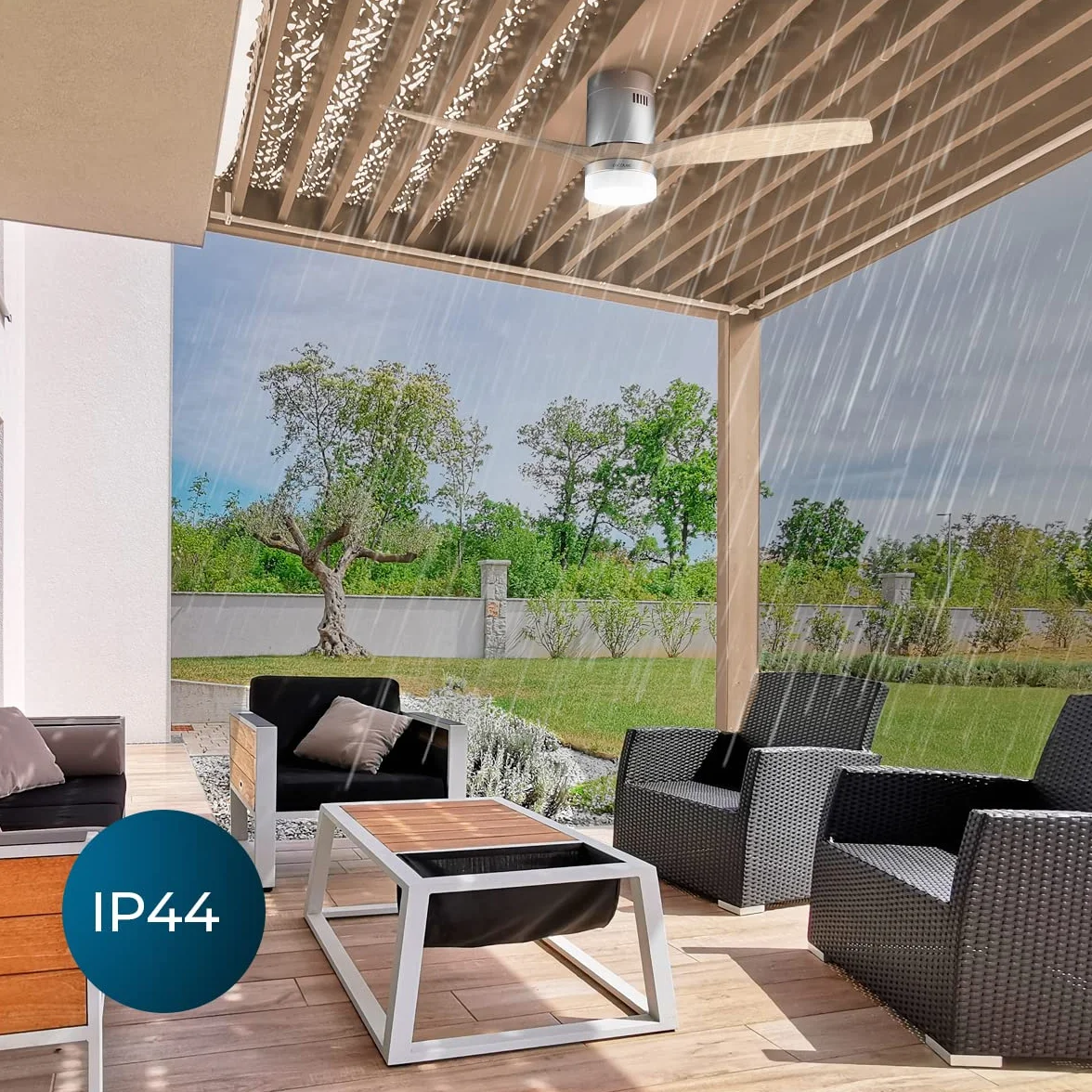 Cecotec EnergySilence Aero 5600 Steel Aqua Connected wentylator sufitowy ze światłem i Wi-Fi 40W 52" IP44