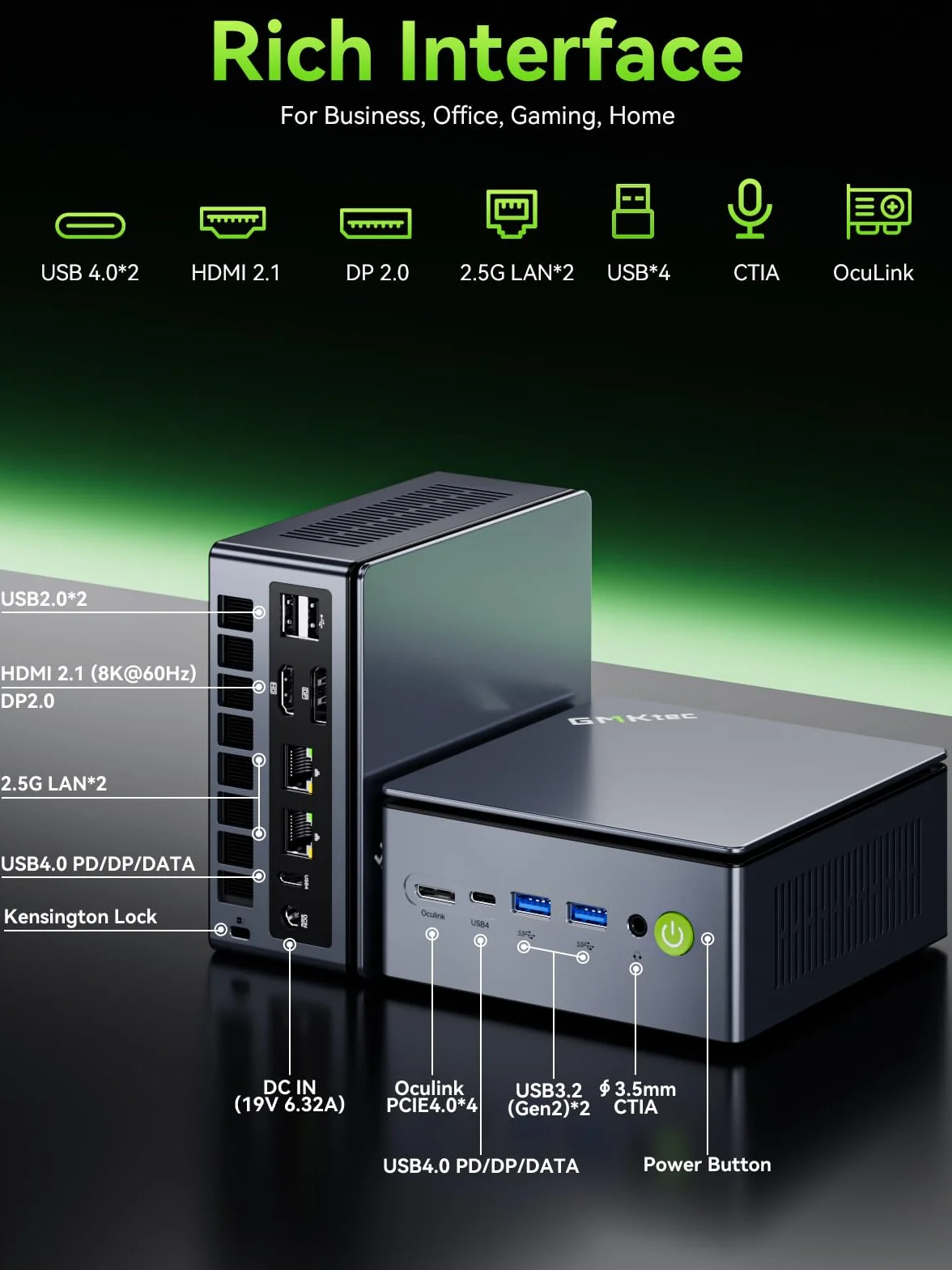 GMKtec Mini PC Gaming, M7 AMD Ryzen 7 PRO 6850H (8C/16T 4.70Ghz) Dual NIC LAN 2.5G Desktop Computer, 16 DDR5 RAM + 512GB Hard Drive PCle SSD, Dual USB4, HDMI 2.1, USB-C, Micro Computer
