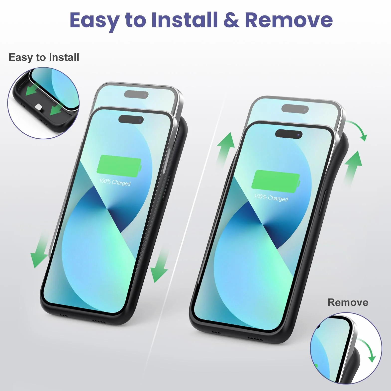 Etui z Akumulatorem do iPhone 12 Pro Max/13 Pro Max/14 Pro Max/14 Plus, [8600 mAh] Ładowalne Etui Ładowania Baterii, Przenośna Ładowarka, Wydajna Ładowarka iPhone'a, Czarna