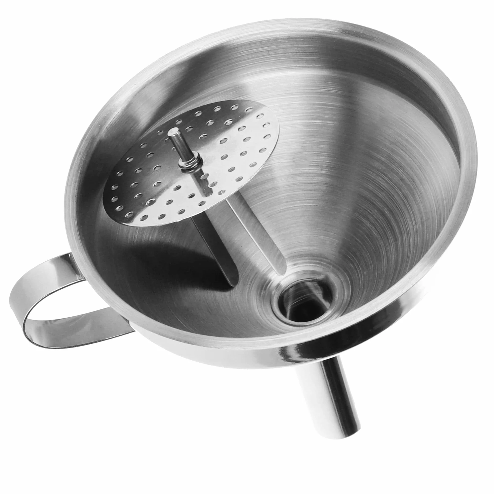 COM-FOUR® 2-czesciowy zestaw lejków wykonanych ze stali nierdzewnej - lejek do napelniania z sitkiem do sloików podczas konserwowania - lejek do dzemu z dzióbkiem do napelniania (02 sztuki - mieszanka stali nierdzewnej)