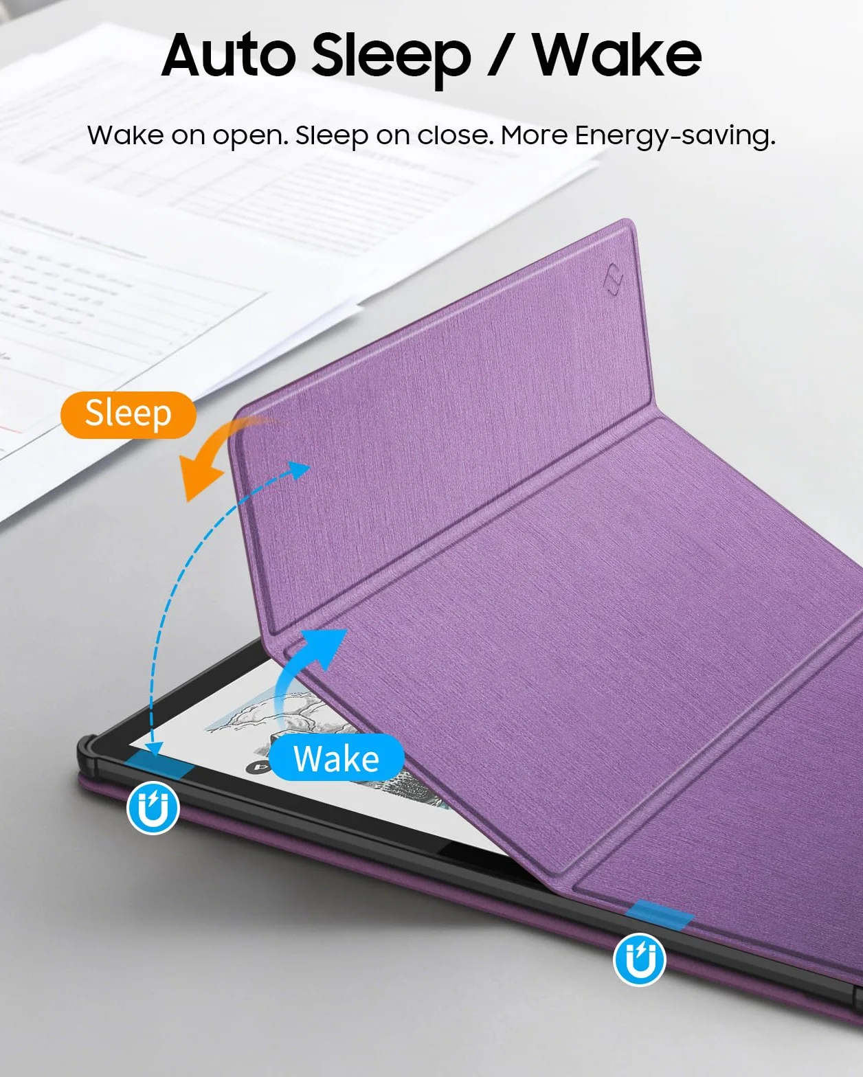 FINTIE Etui na Kindle Scribe (3. generacji, 2025) i Kindle Scribe Colorsoft (1. generacji, 2025) z uchwytem na długopisy - cienka lekka osłona ochronna z automatycznym budzeniem/snu, (fioletowy)