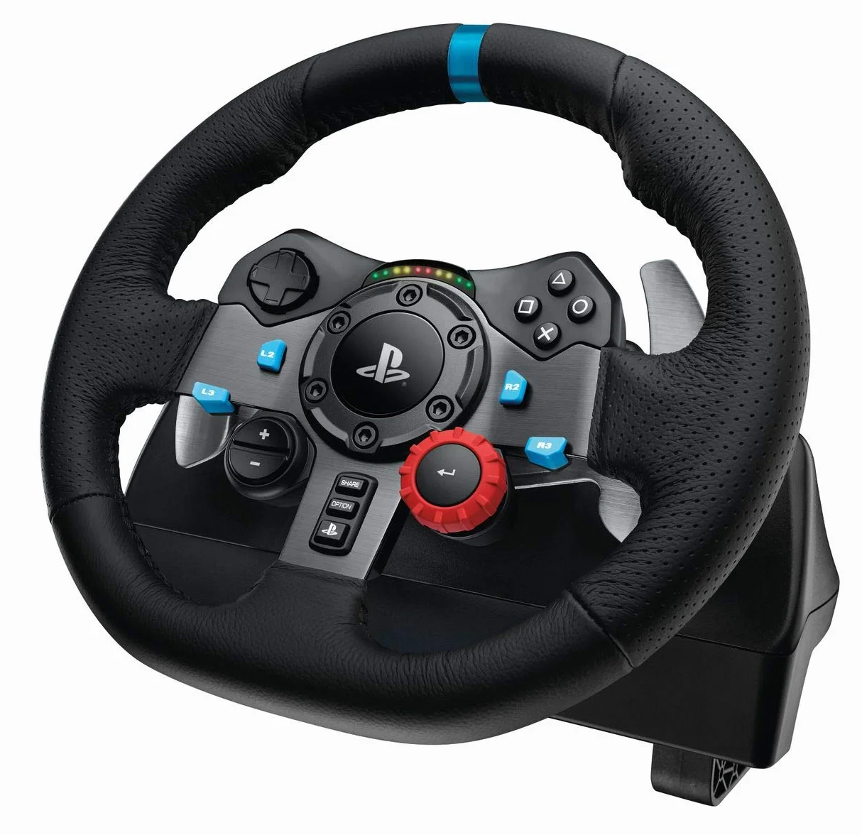 Logitech G G29 Driving Force Racing Wheel Kierownica wyścigowa i pedały podłogowe, realne siłowe sprzężenie zwrotne, łopatki zmiany biegów, PS5, PS4, PC/Mac - Czarny