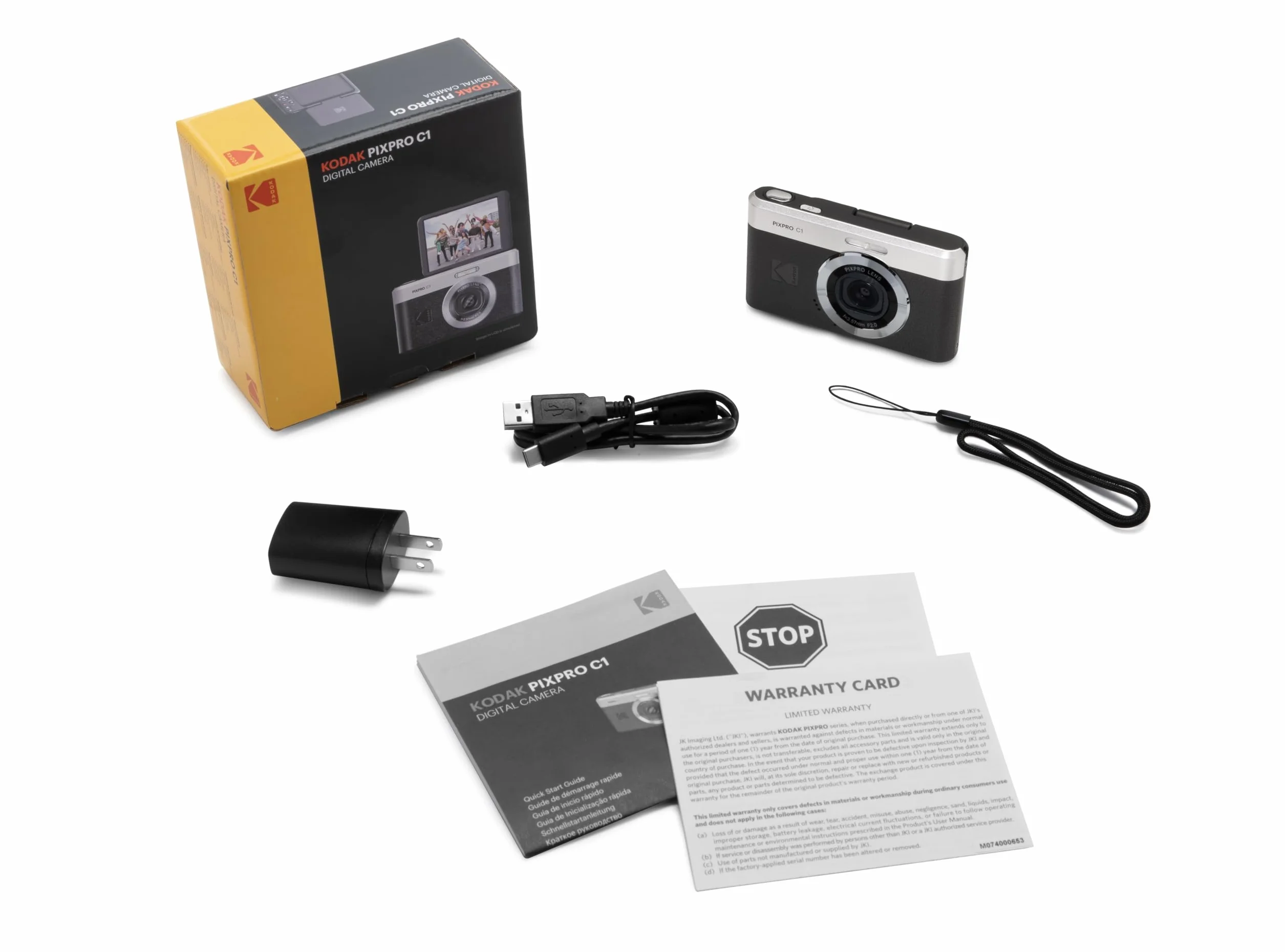 KODAK Pixpro C1 - Ultra-kompaktowy aparat cyfrowy | 13MP BSI CMOS, 4-krotny zoom, 2,8" wyświetlacz LCD, lampa błyskowa LED, wbudowana bateria - czarny