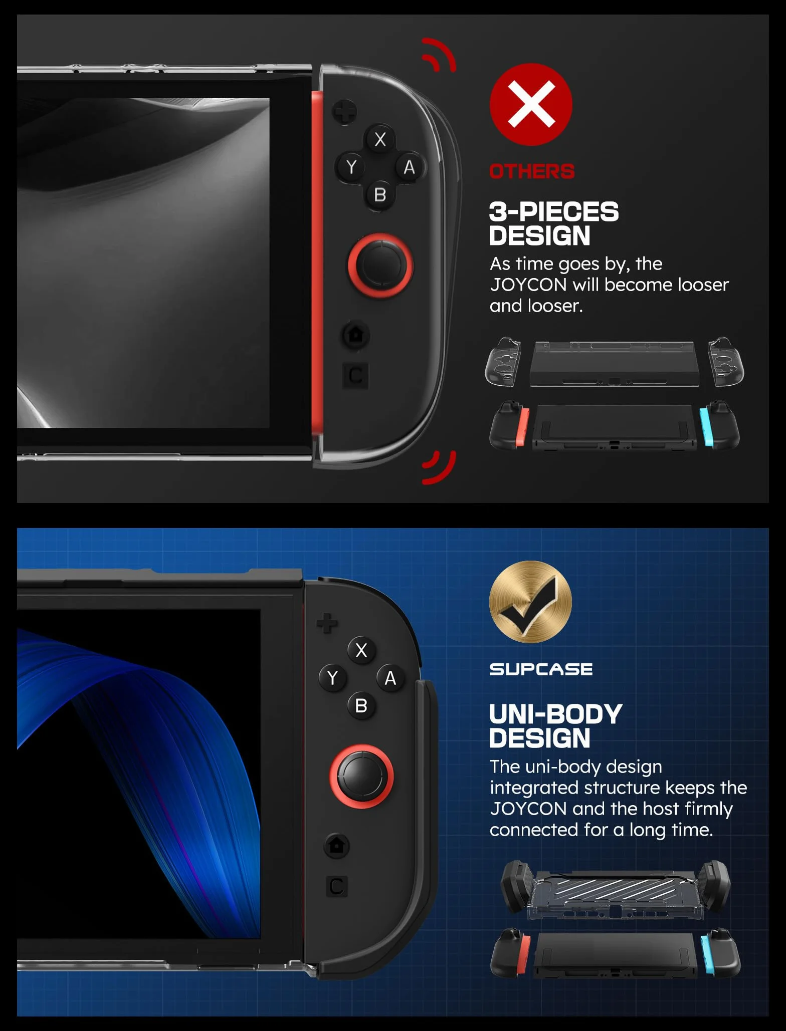 SUPCASE Etui Nintendo Switch 2 (2025) Unicorn Beetle Pro Magnetyczne Odporne na wstrząsy Czarne