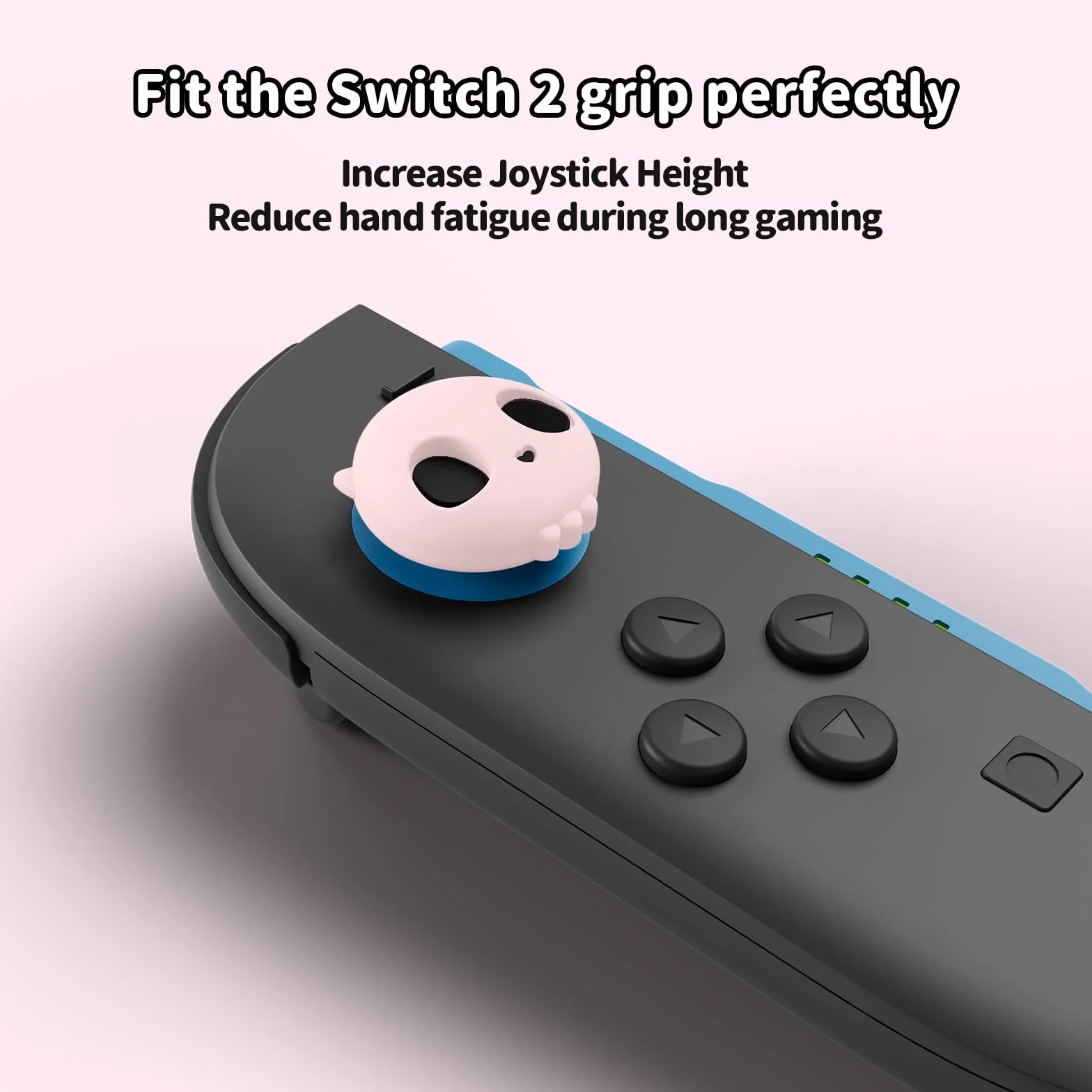 GeekShare Nasadki joysticka z czaszką, kompatybilne z Switch 2, antypoślizgowe, silikonowe nakładki na kciuk do Switch 2025, czarne i różowe, 4 sztuki
