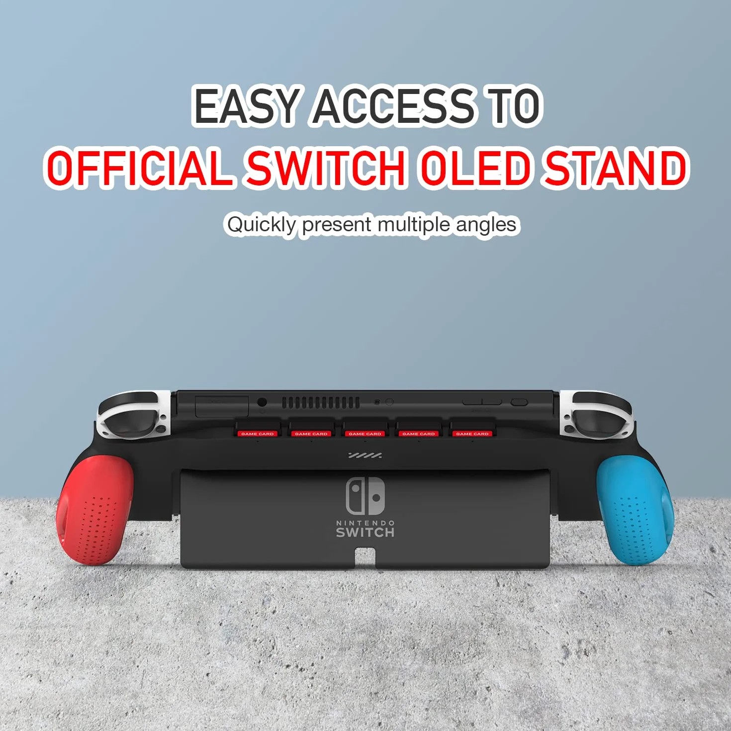 Etui z uchwytem kompatybilne z modelem Nintendo Switch OLED, unikalne, ulepszone, zaprojektowane z 5 przegródkami na gry, wygodne i ergonomiczne akcesoria do przełączników