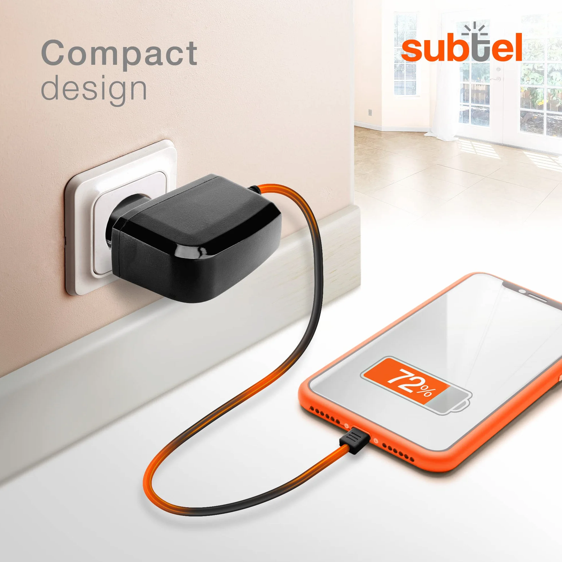 subtel® Ładowarka USB C Typu C 5V 2A / 2000mA 1,2 m kompatybilna z Nintendo Switch/Switch Lite/Switch Pro Controller, zasilacz sieciowy, kabel do szybkiego ładowania, stacja ładująca