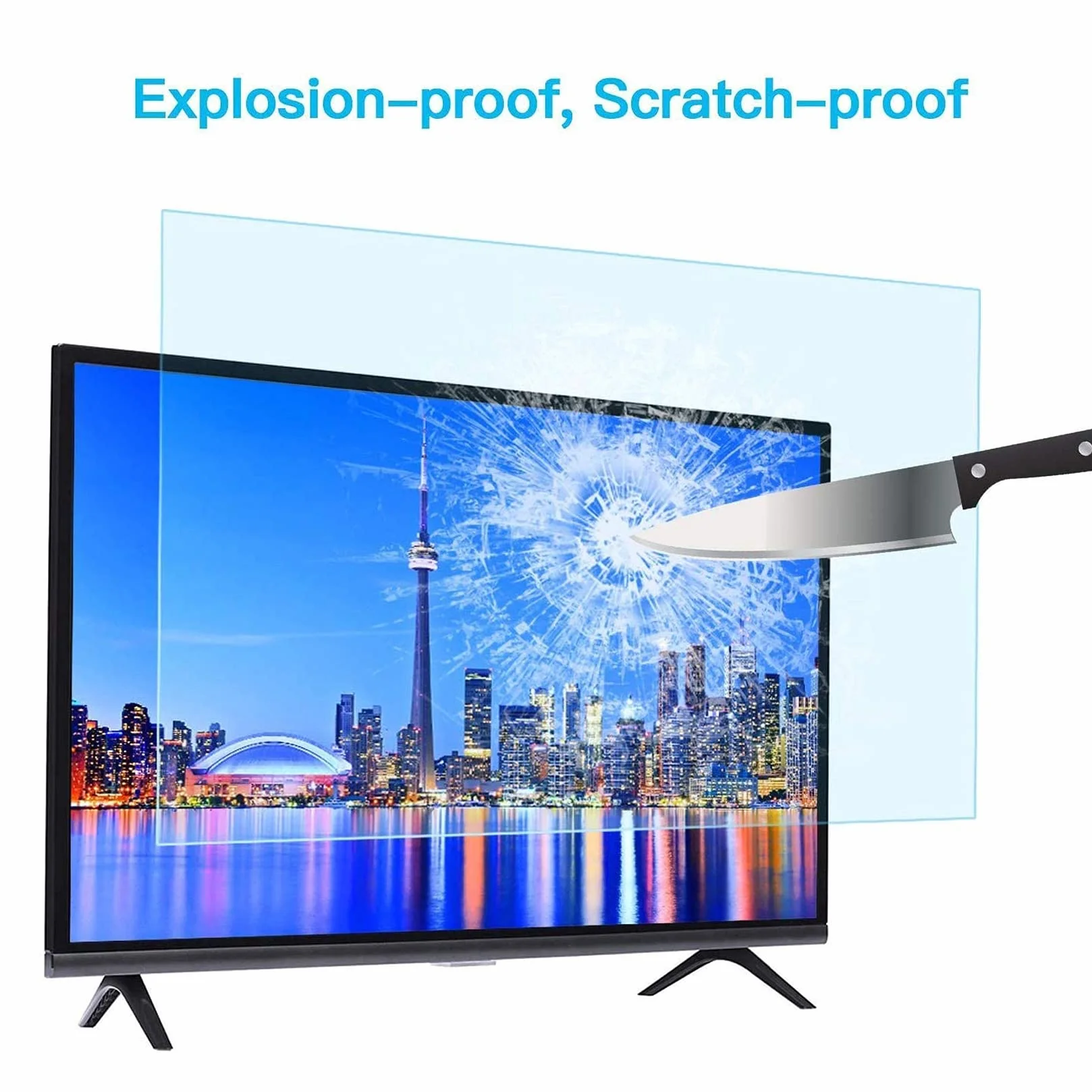 WLWLEO Przeciwodblaskowa folia ochronna do telewizora, filtr chroniący oczy przed niebieskim światłem, ultra przezroczysta matowa folia ochronna do monitora 32/50/55/60/65", 32 cale/704 × 395 mm