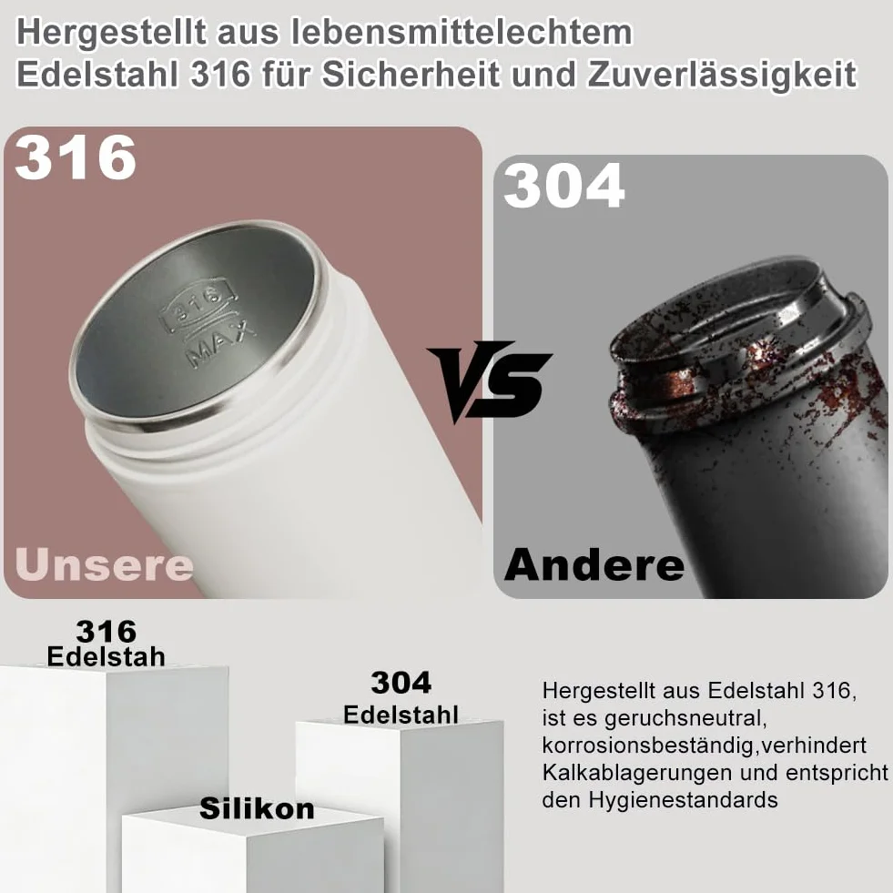 Elektryczny czajnik podróżny 500 ml 300 W stal nierdzewna 316 automatyczne wyłączenie