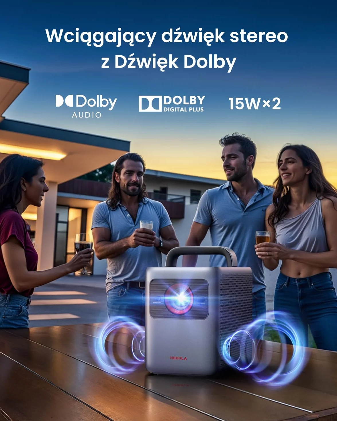 Inteligentny projektor NEBULA Cosmos 4K SE, projektor 4K o wysokiej jasności z Dolby Vision, ogromny ekran 200 cali, jasność 1800 ANSI lumenów, HybridBeam (laser + LED), poprawiona jakość obrazu