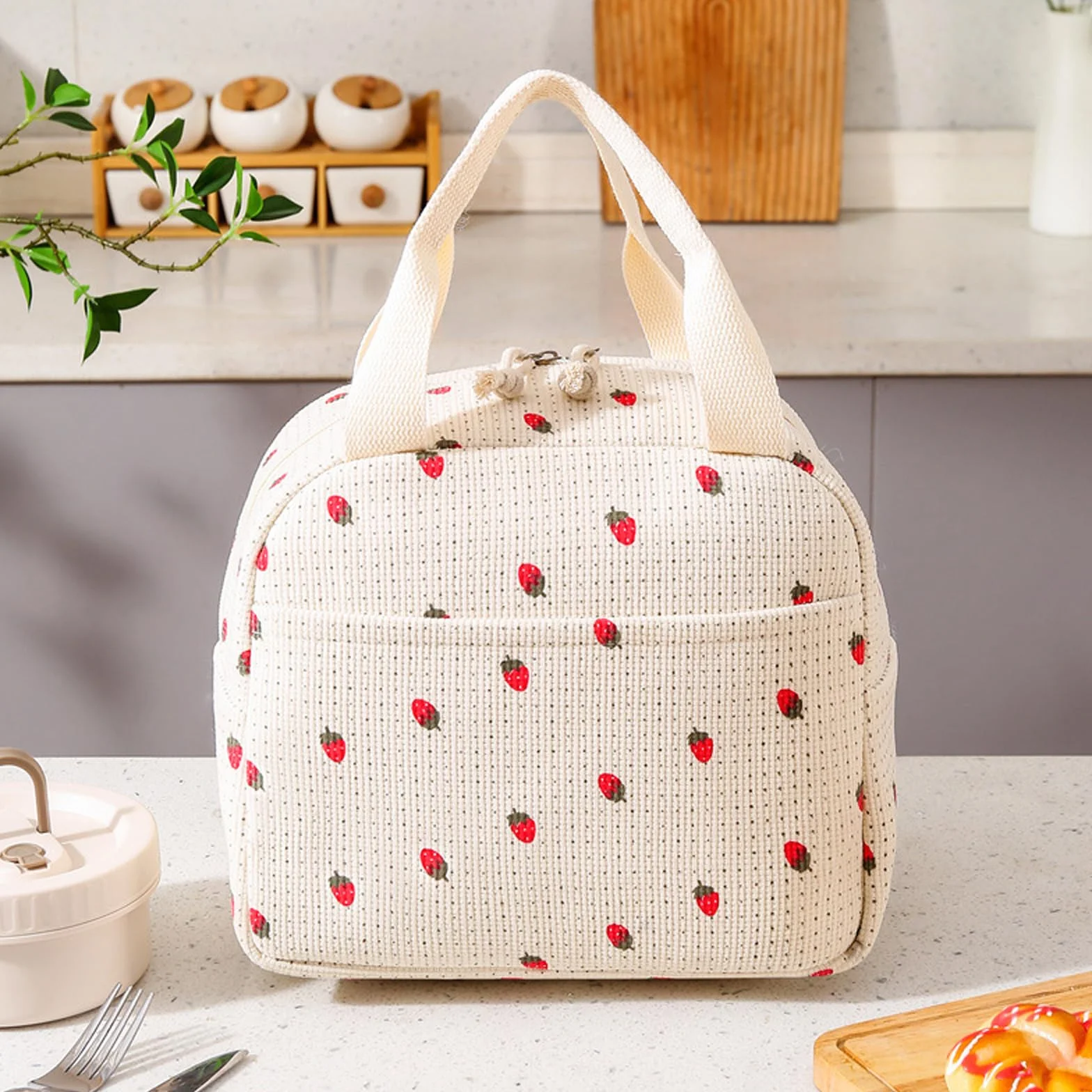 ZhouWei damska torba na lunch 26x18x21 cm wodoszczelna izolowana torba chłodząca