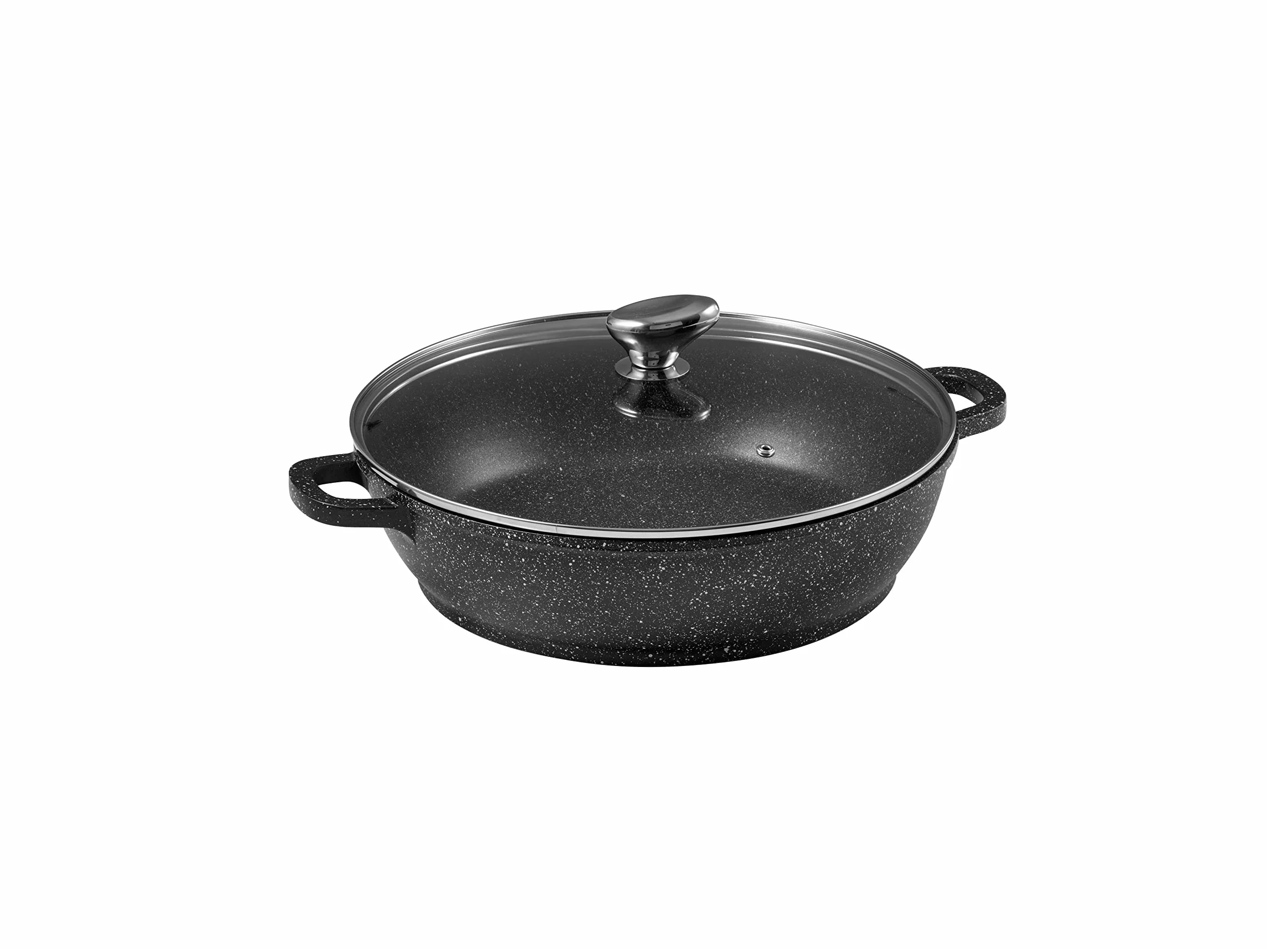 Pradel Excellence 52407M wolnowar o wyglądzie kamienia, ze szklaną pokrywką/odlew aluminiowy, czarny, 42 x 17 cm