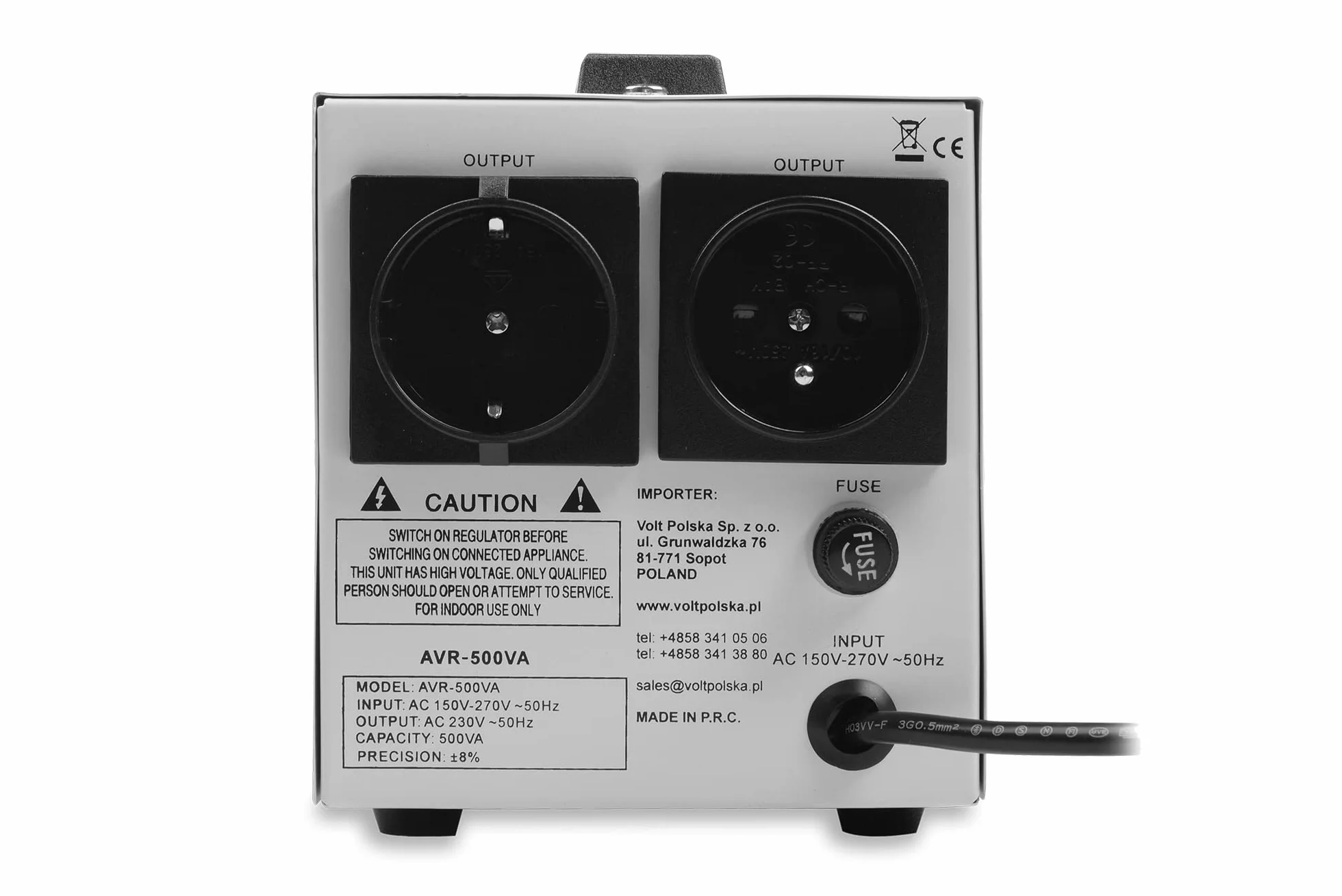 Stabilizator napięcia AVR 500VA 8-11%